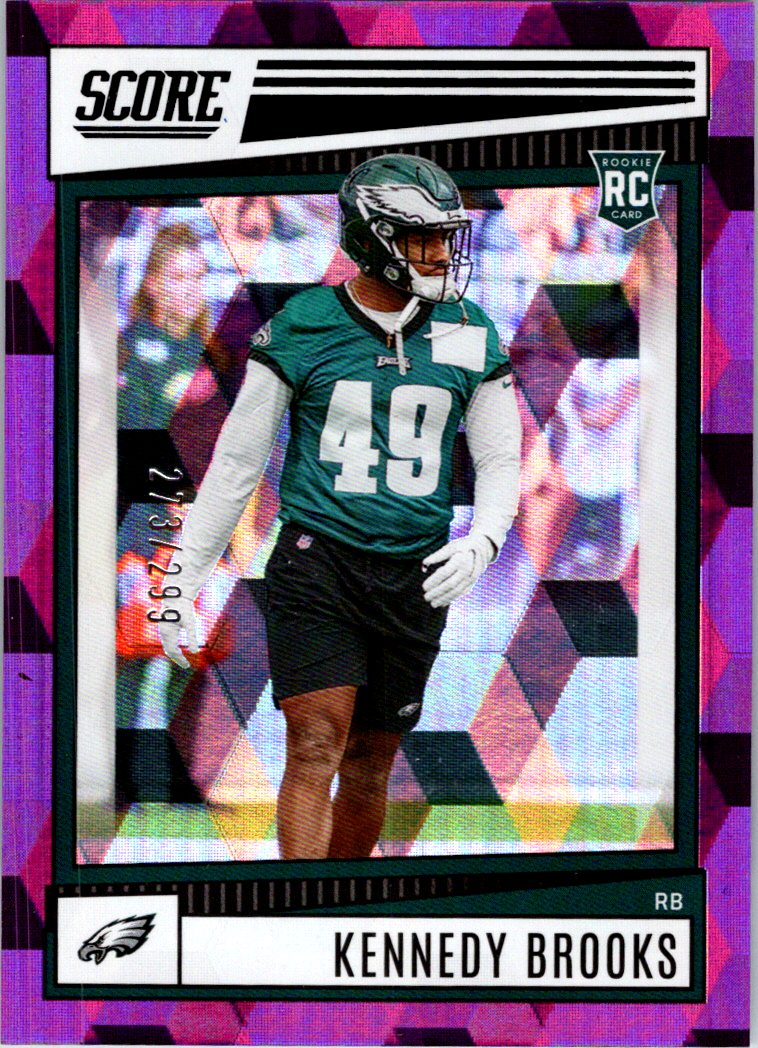 2022 Score - Cubic Kennedy Brooks #344 RC, SN299 front