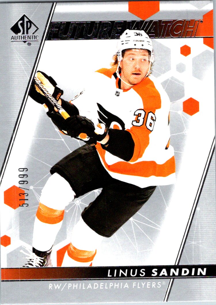 2022-23 SP Authentic Linus Sandin #186 RC, SN999 front