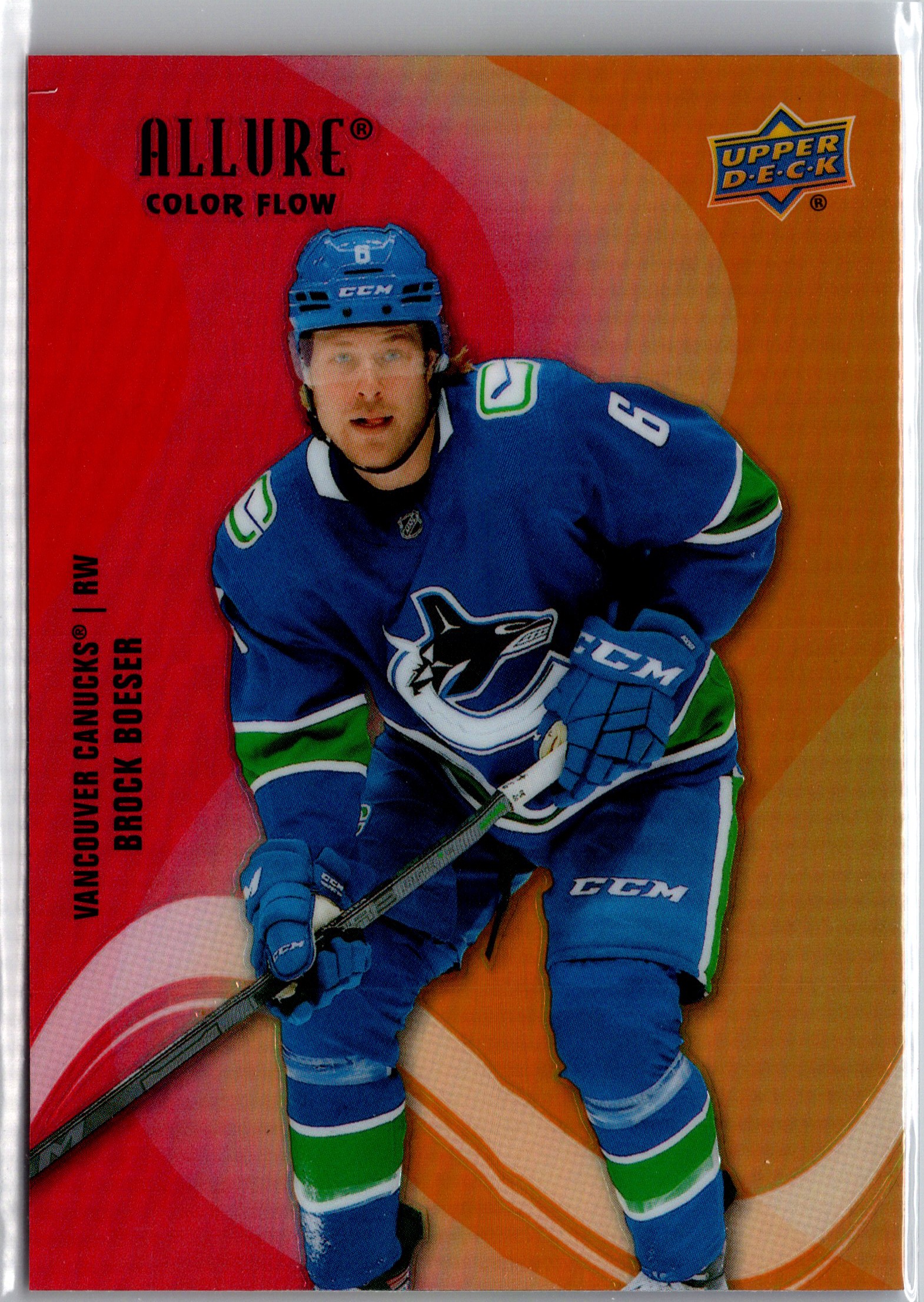 2022-23 Upper Deck Allure - Color Flow Red-Orange Brock Boeser #SF-42 front