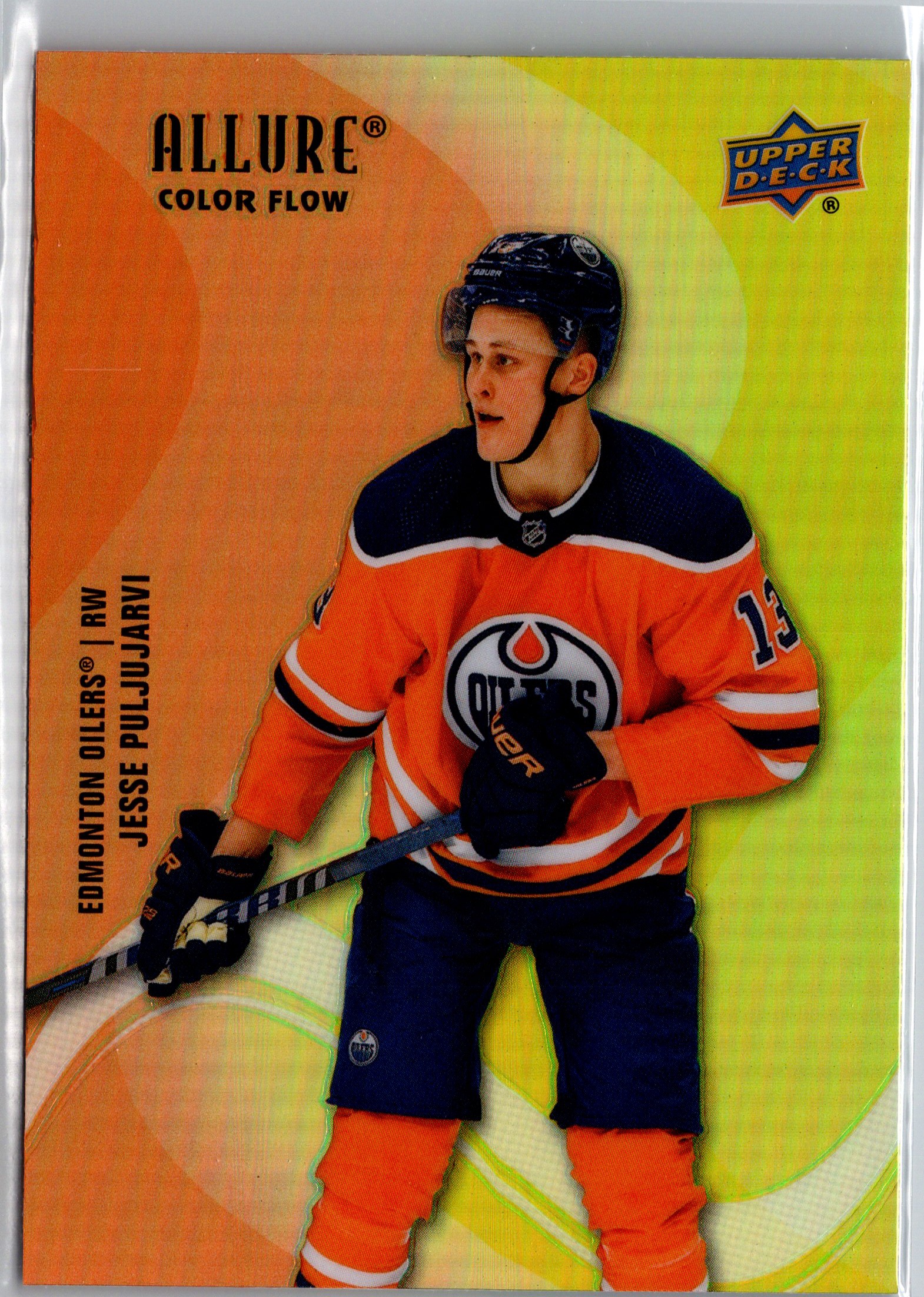 2022-23 Upper Deck Allure - Color Flow Orange-Yellow Jesse Puljujarvi #SF-82 front