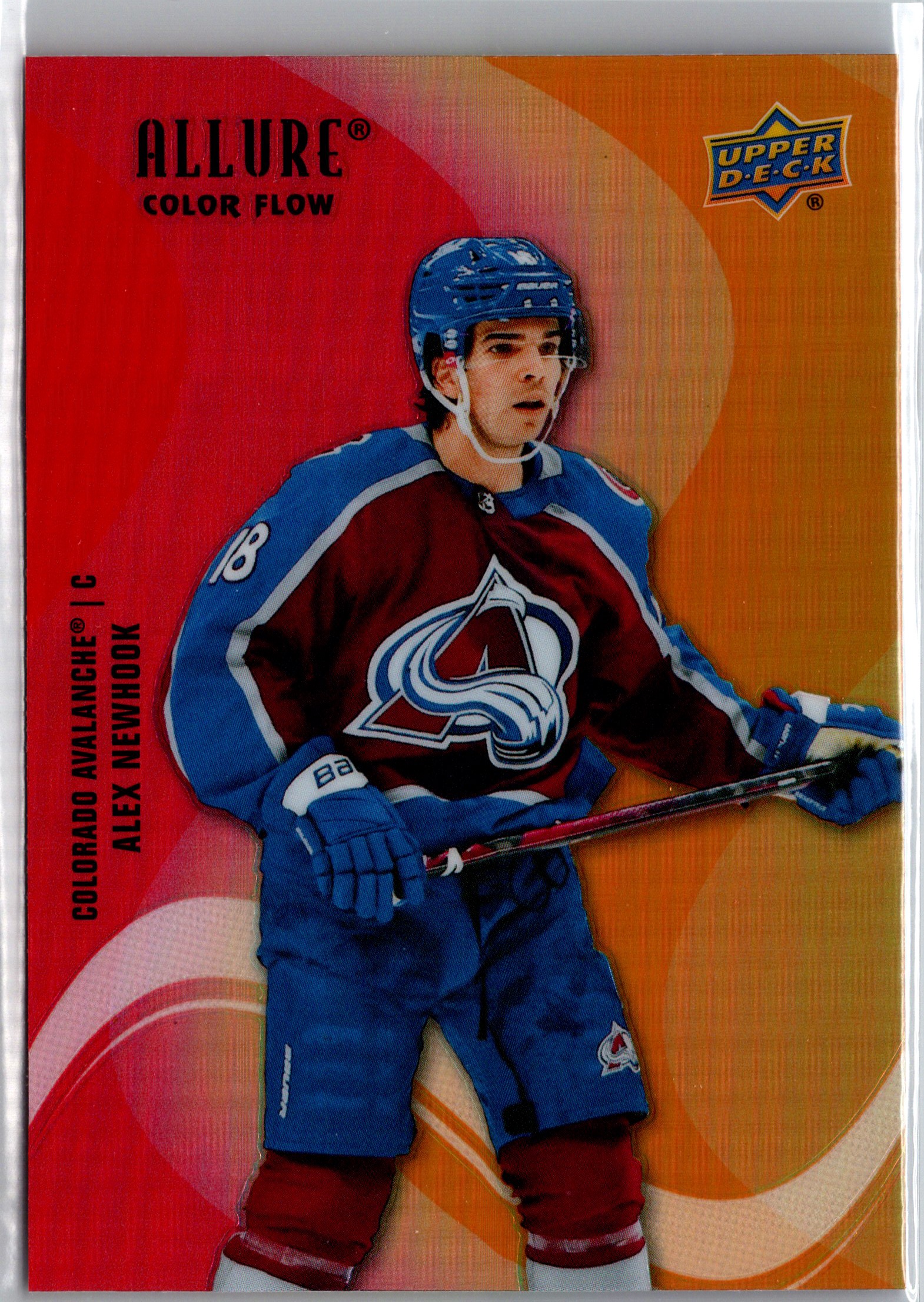 2022-23 Upper Deck Allure - Color Flow Red-Orange Alex Newhook #SF-14 front