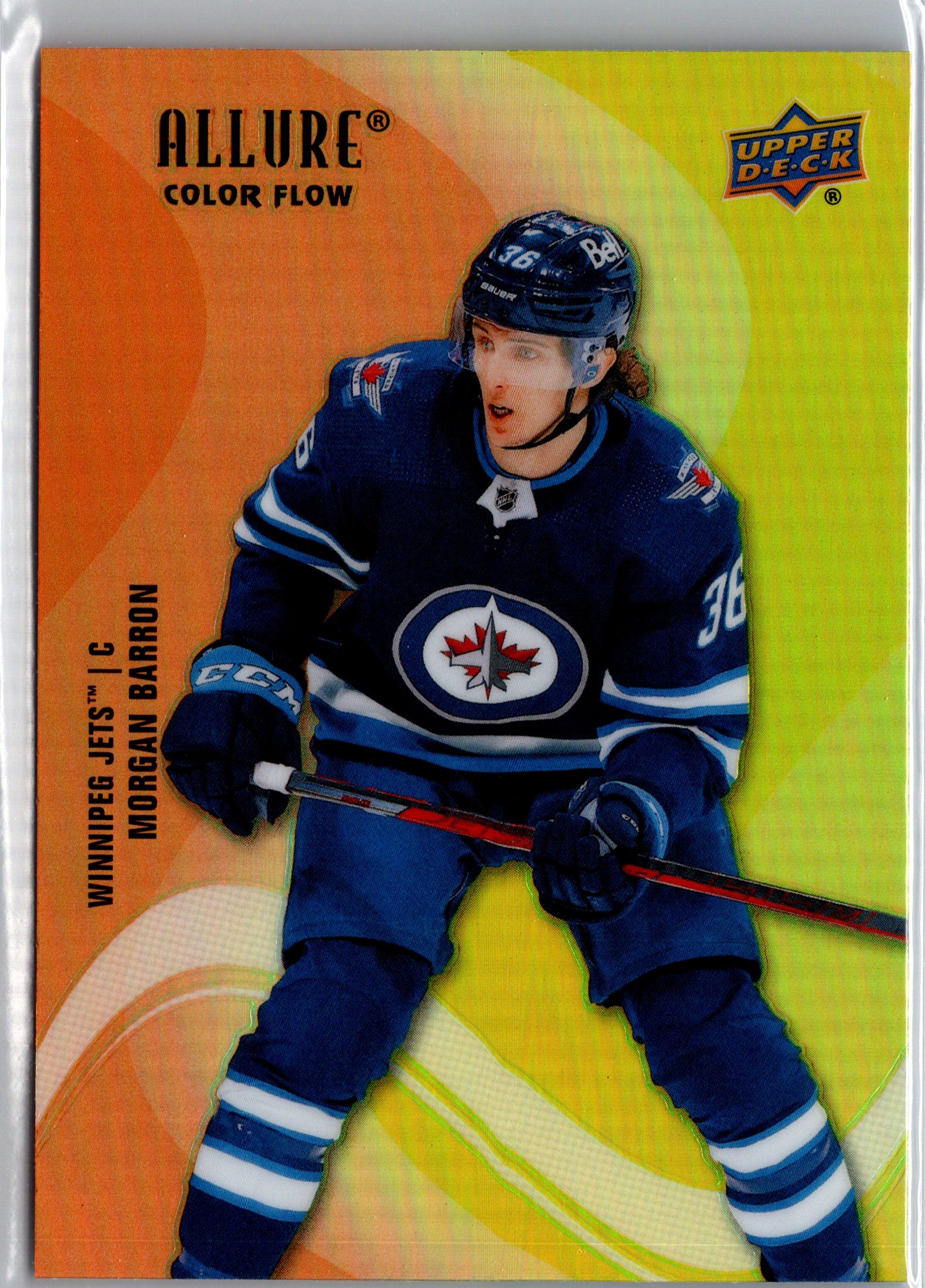 2022-23 Upper Deck Allure - Color Flow Orange-Yellow Morgan Barron #SF-96 front
