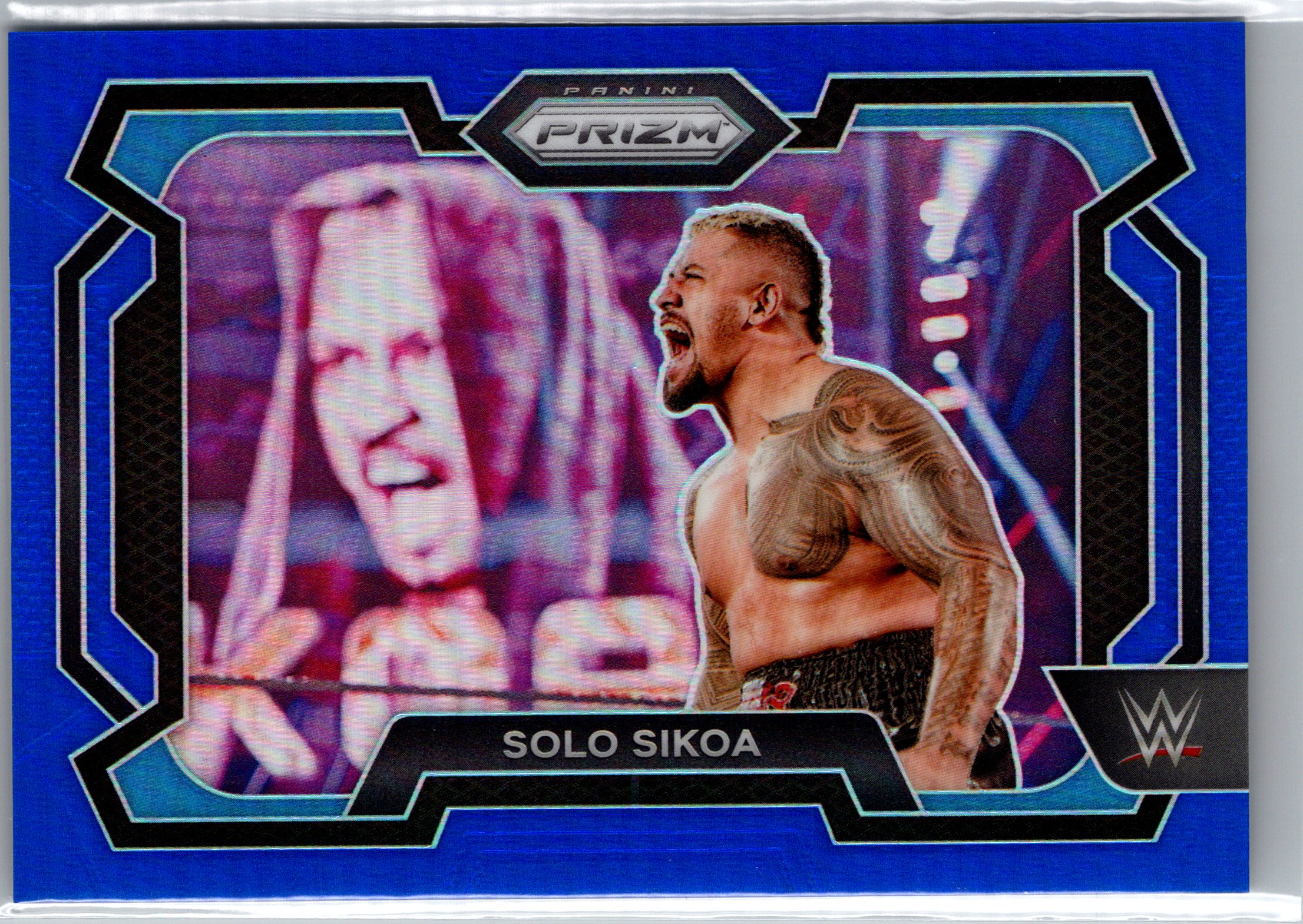 2024 Panini Prizm WWE - Blue Prizms Solo Sikoa #49 SN199 front