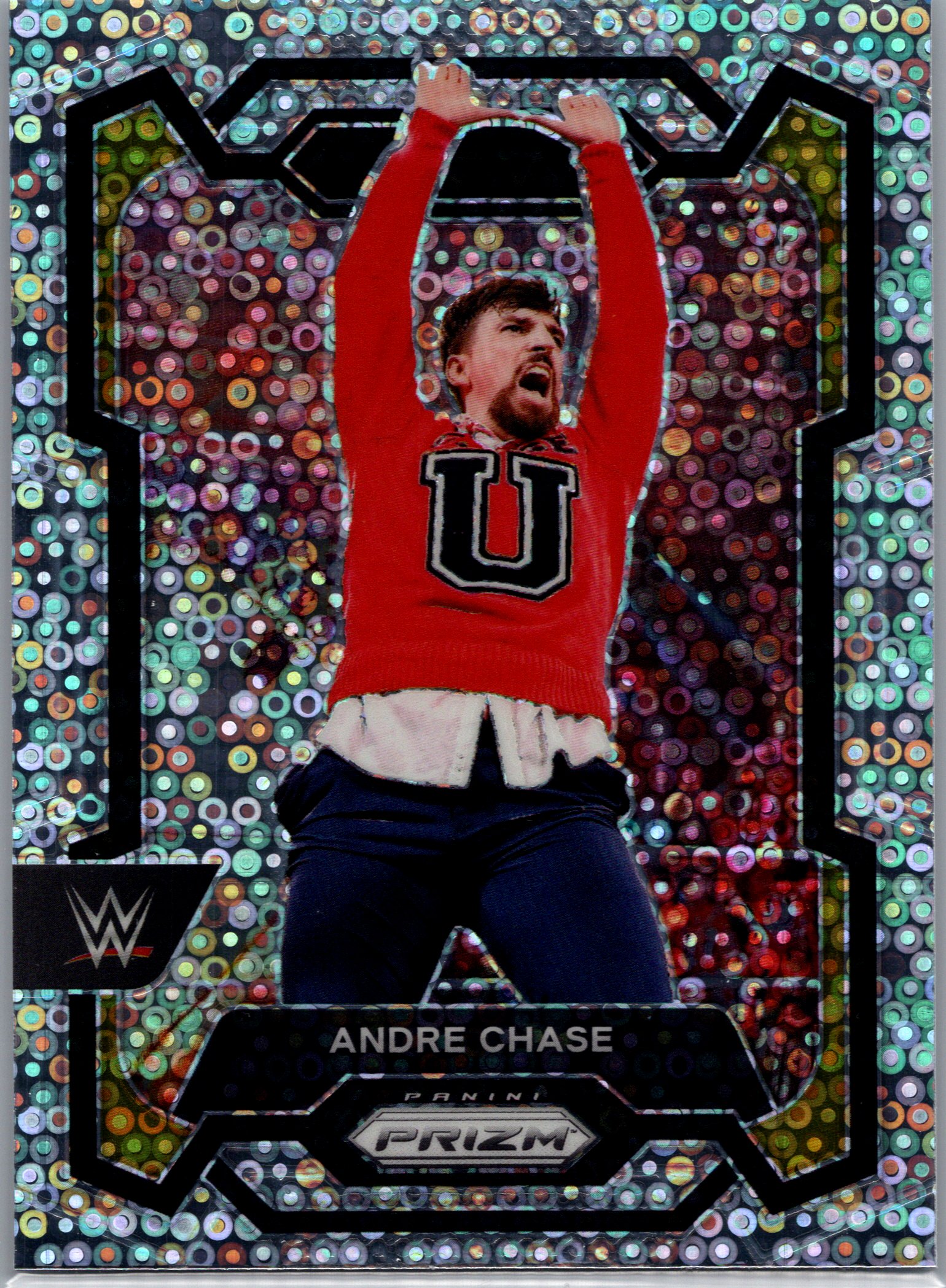 2024 Panini Prizm WWE - White Sparkle Prizms Andre Chase #148 front
