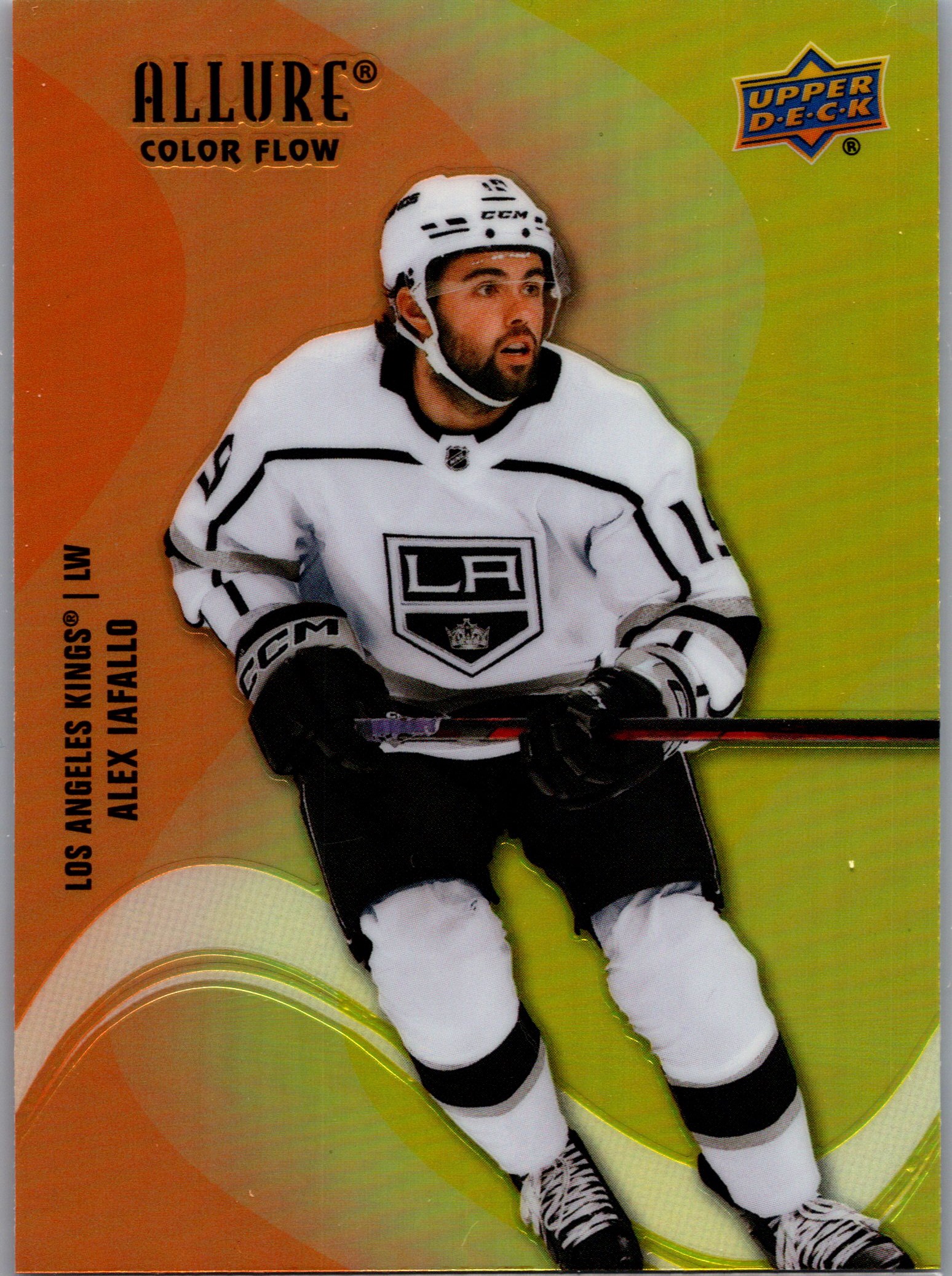 2022-23 Upper Deck Allure - Color Flow Orange-Yellow Alex Iafallo #SF-50 front