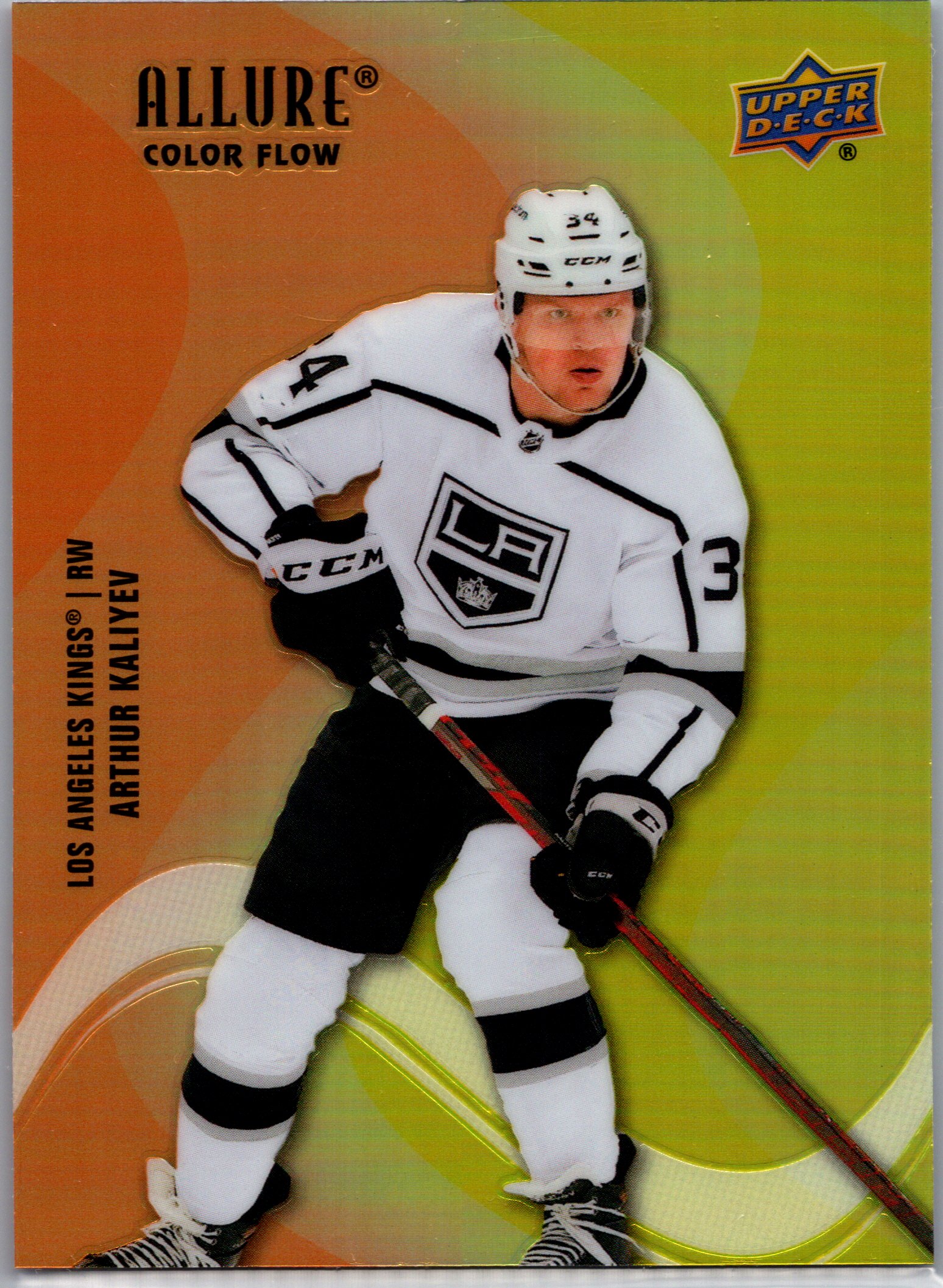 2022-23 Upper Deck Allure - Color Flow Orange-Yellow Arthur Kaliyev #SF-92 front