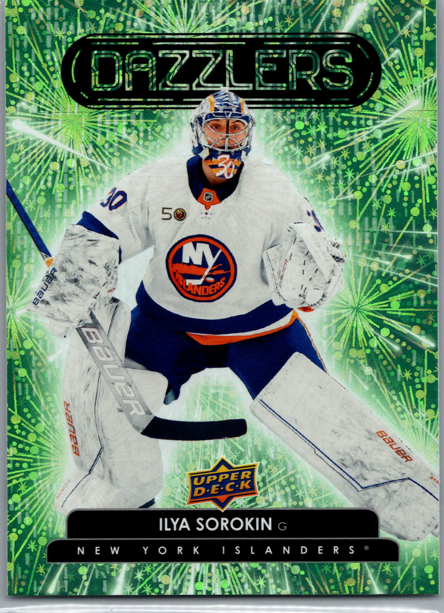 2022-23 Upper Deck - Dazzlers Green Ilya Sorokin #DZ-125 front