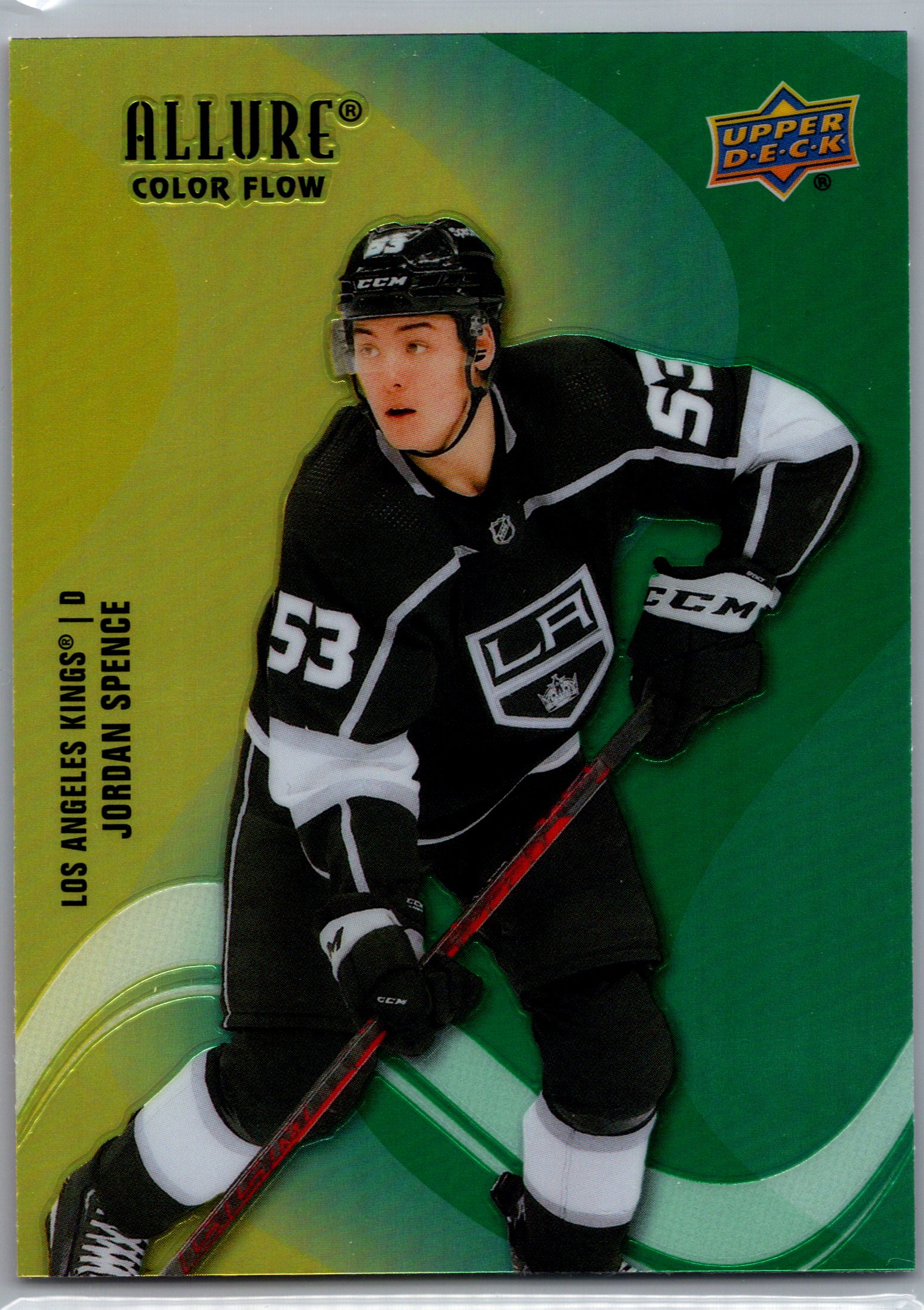2022-23 Upper Deck Allure - Color Flow Yellow-Green Jordan Spence #SF-73 front