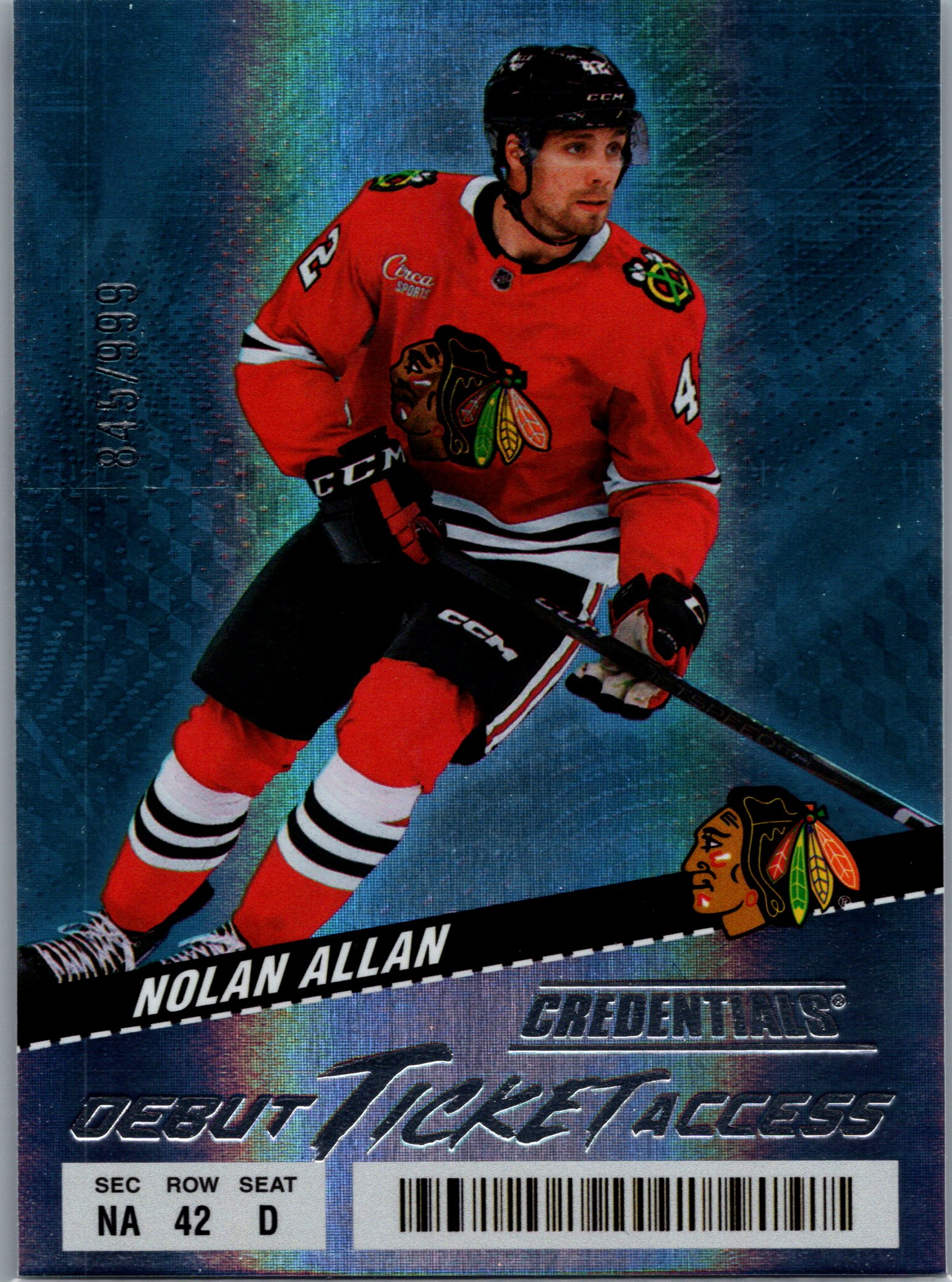 2024-25 Upper Deck Credentials Nolan Allan #109 RC, SN999 front