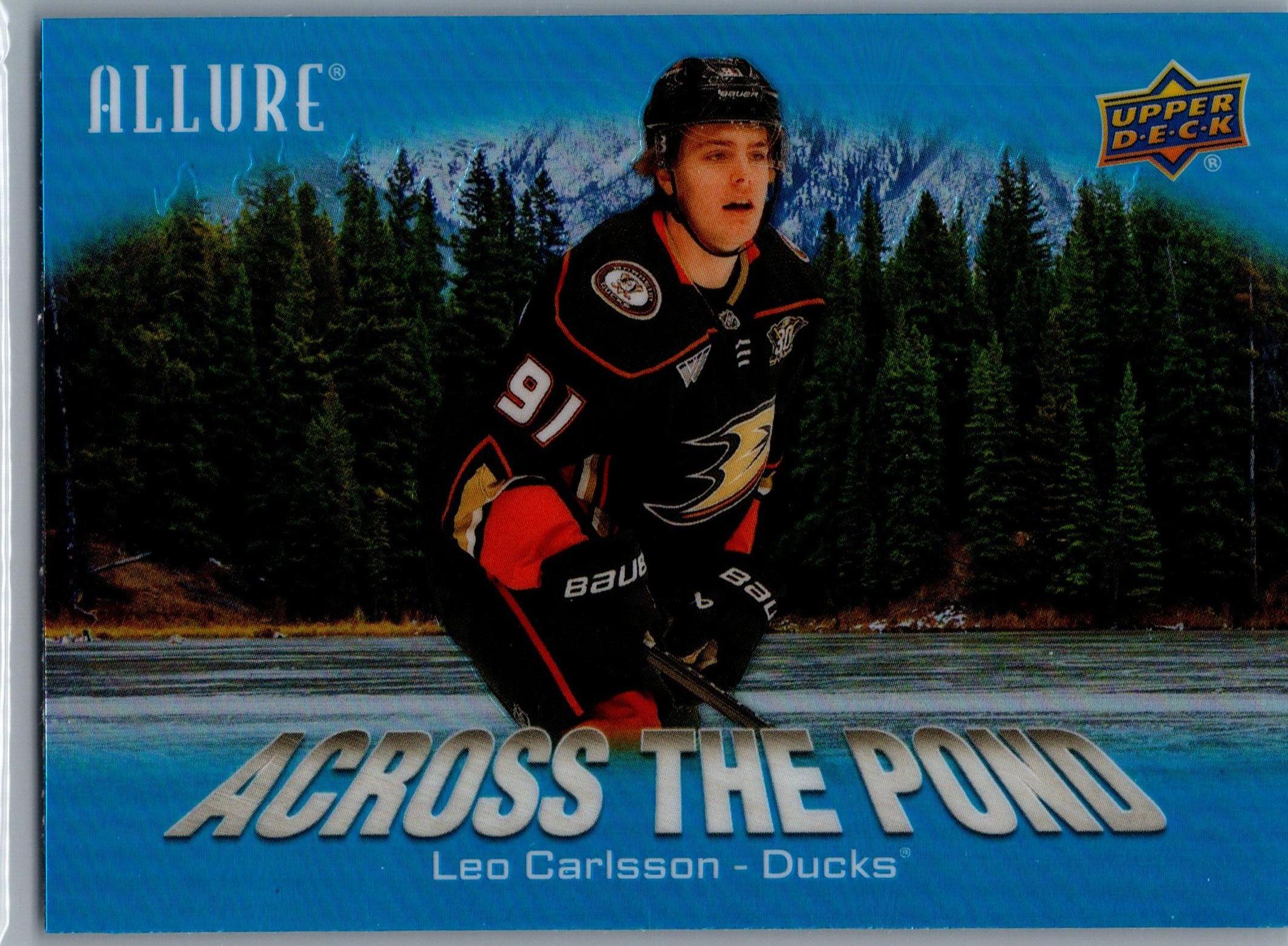 2024-25 Upper Deck Allure - Across the Pond Blue Leo Carlsson #ATP-2 front
