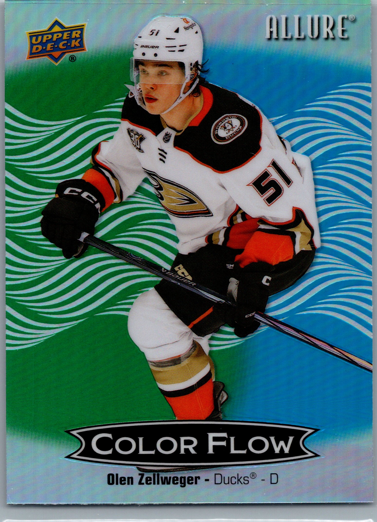 2024-25 Upper Deck Allure - Color Flow Green-Blue Olen Zellweger #CFL-41 front