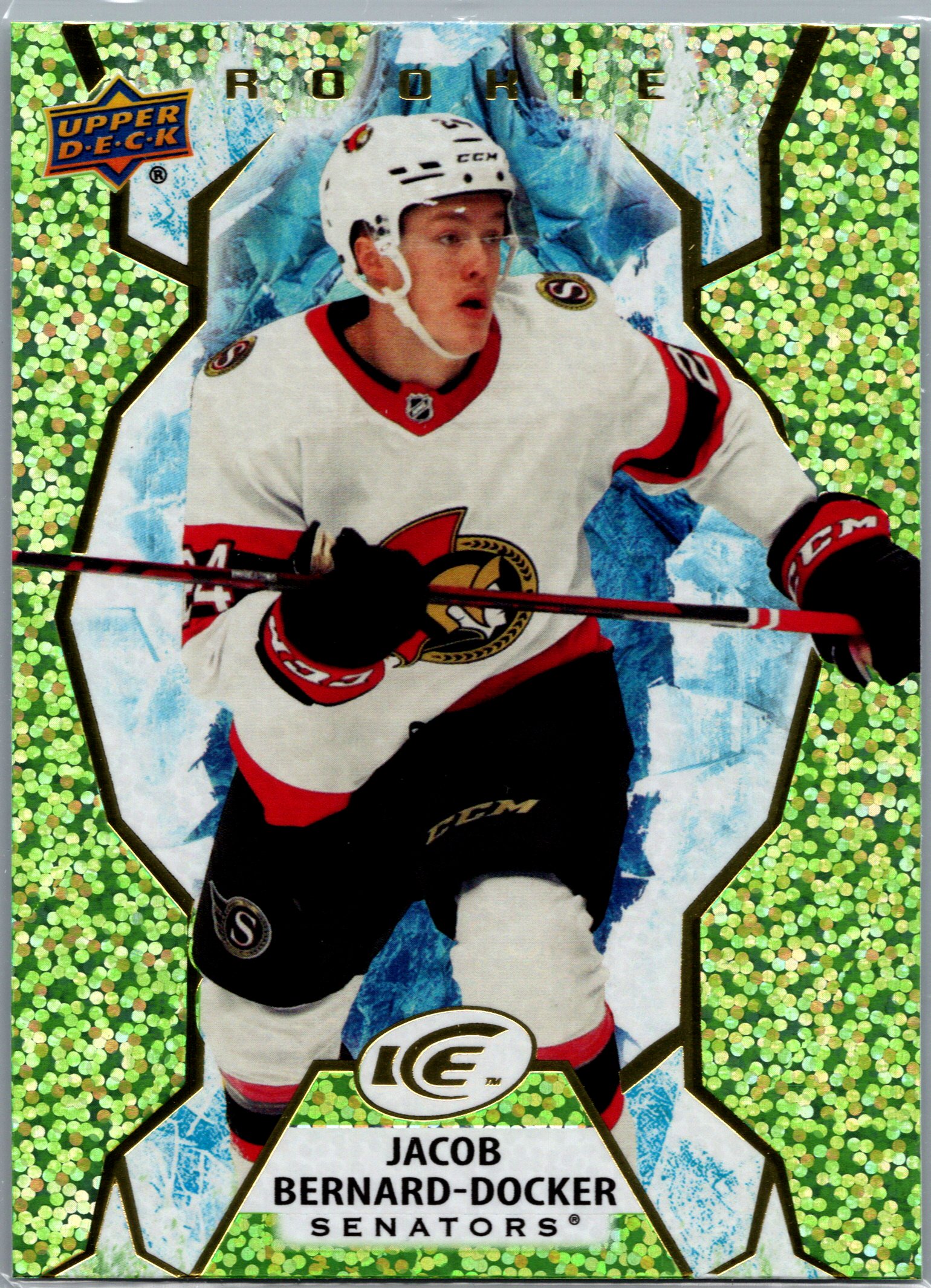 2021-22 Upper Deck Ice - Green Jacob Bernard-Docker #140 front