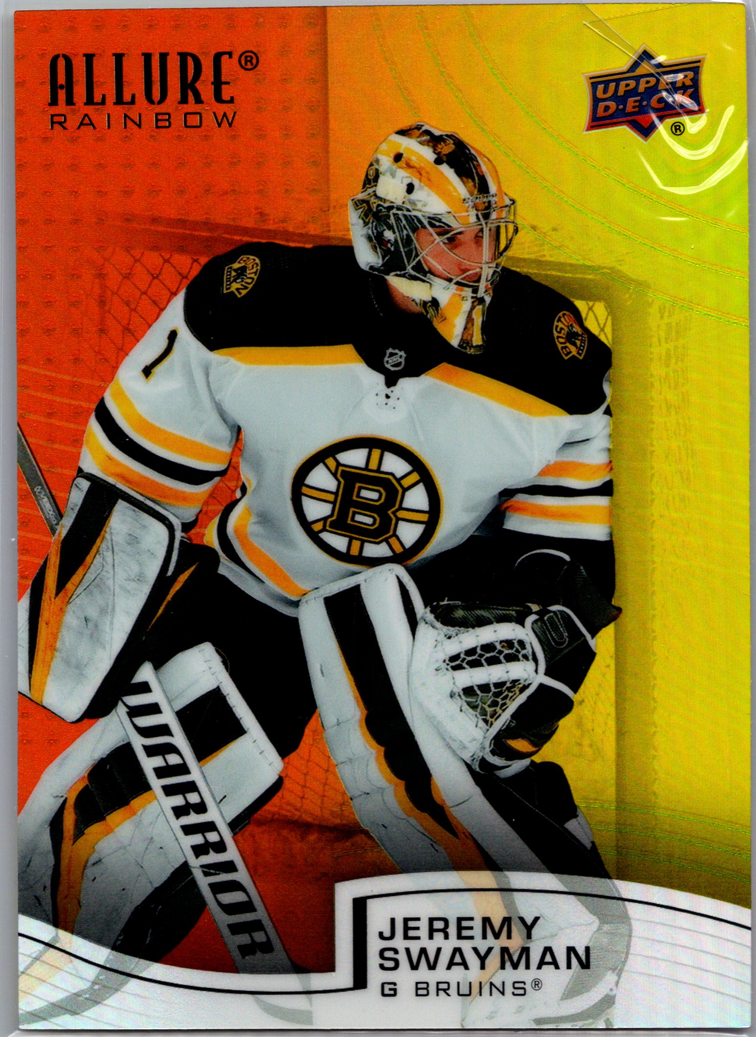 2021-22 Upper Deck Allure - Rainbow Red-Orange Jeremy Swayman #R-35 front