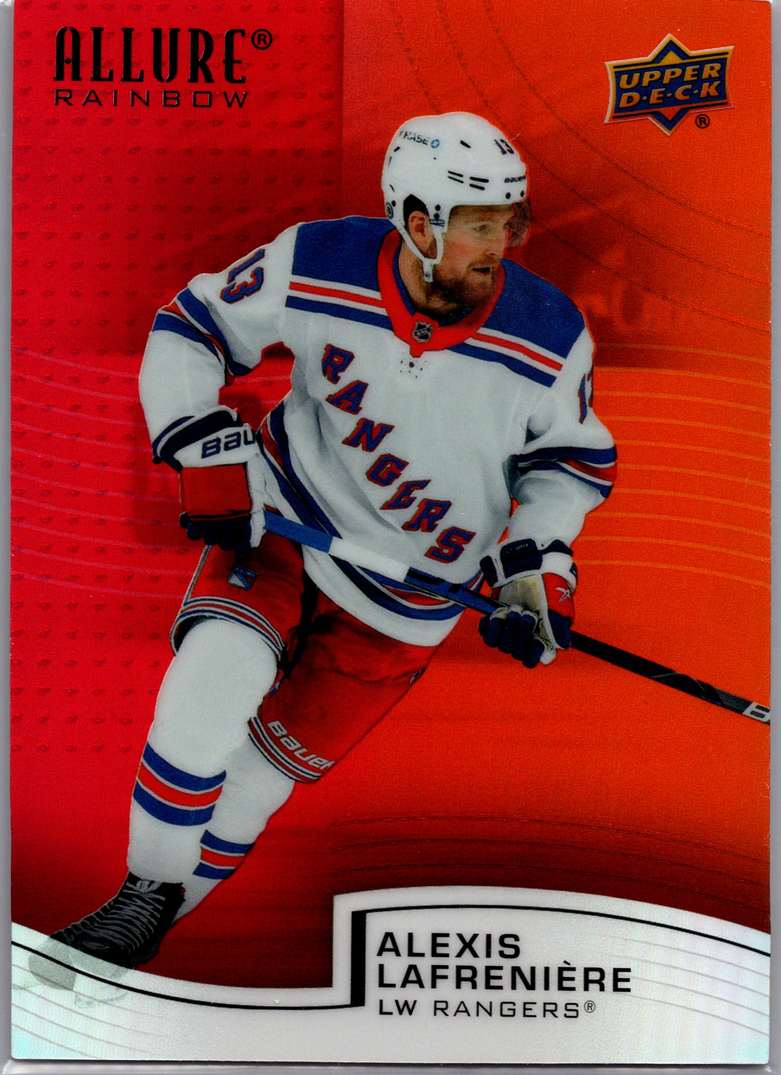 2021-22 Upper Deck Allure - Rainbow Red-Orange Alexis Lafreniere #R-53 front