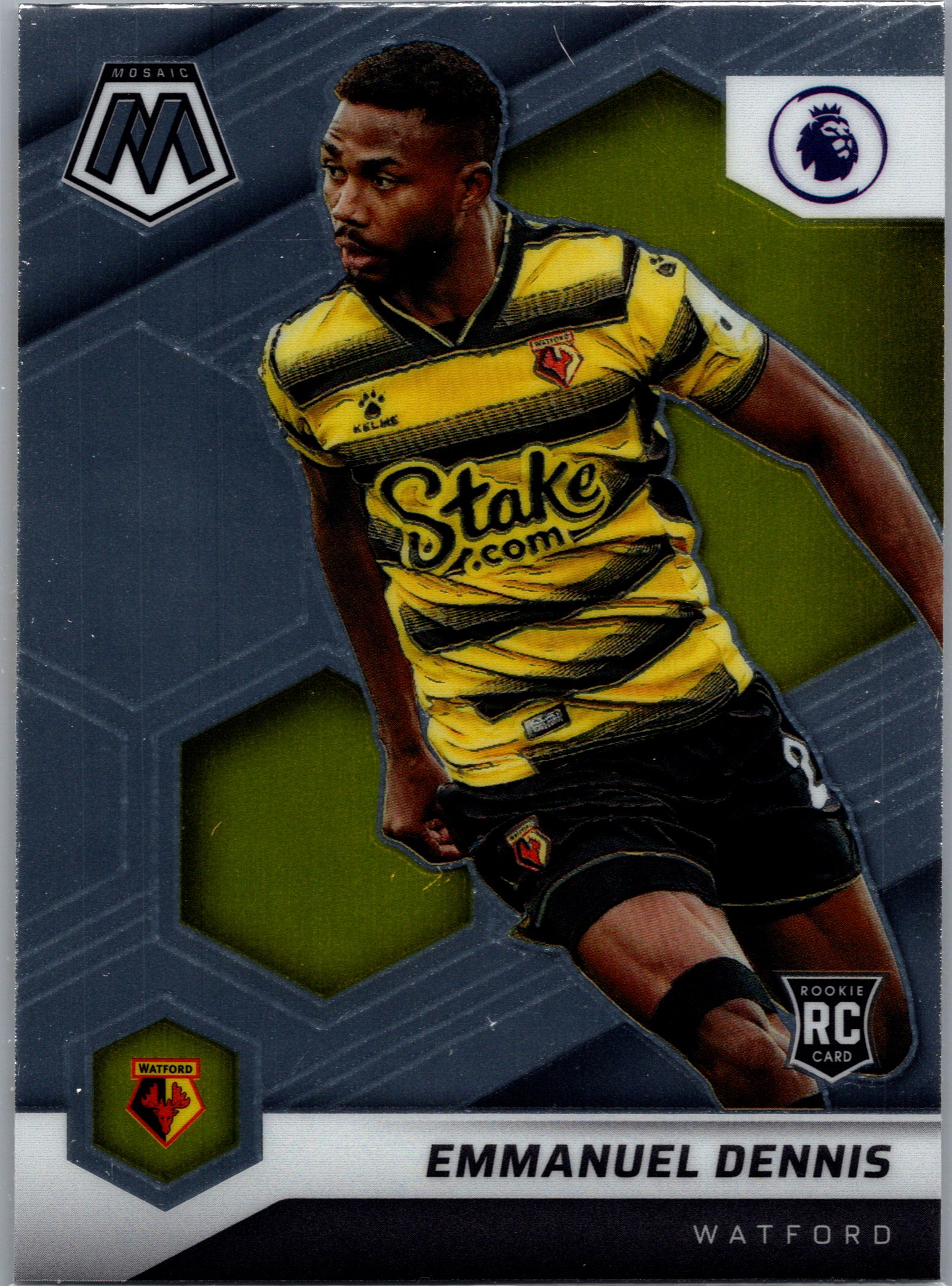 2021-22 Panini Mosaic Premier League Emmanuel Dennis #42 RC front