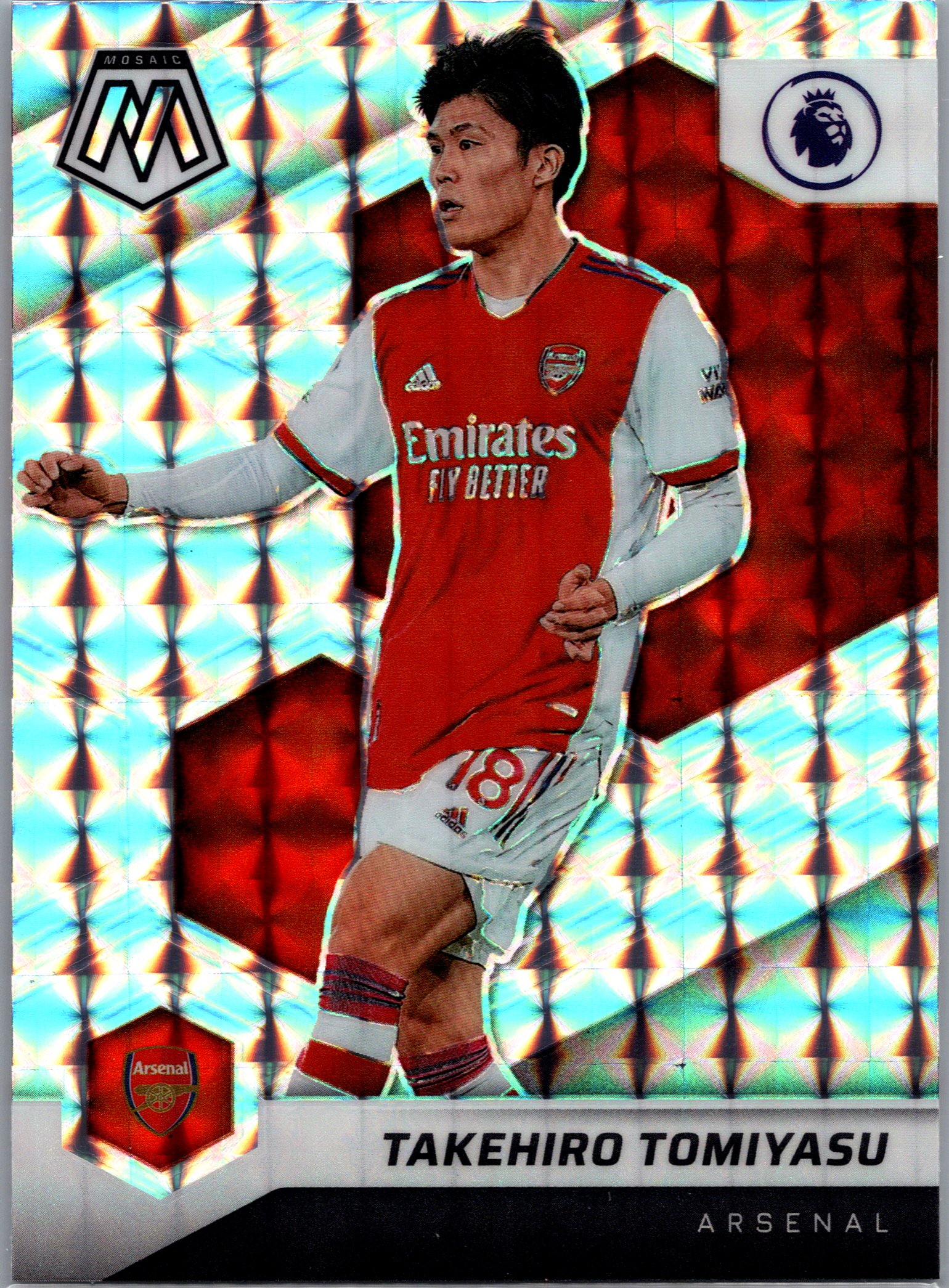 2021-22 Panini - Mosaic Premier League - Mosaic Takehiro Tomiyasu #70 front