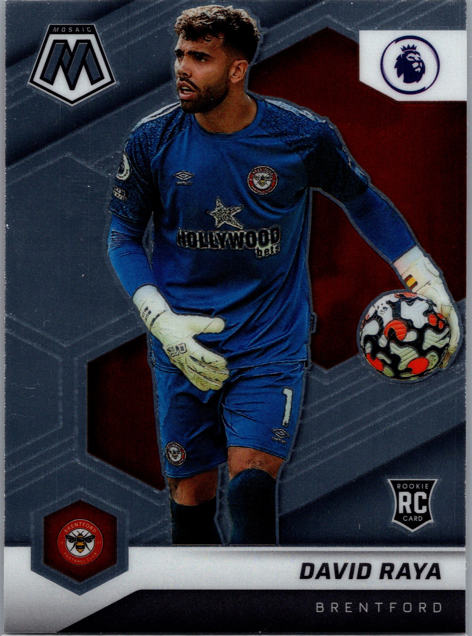 2021-22 Panini Mosaic Premier League David Raya #72 RC front