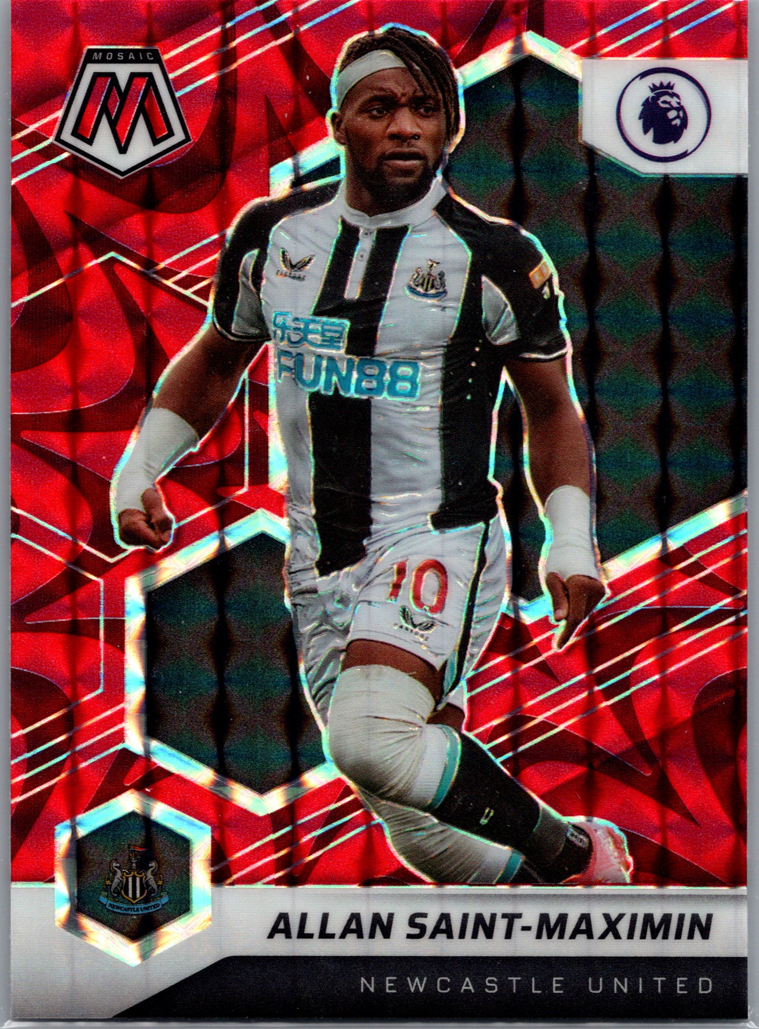 2021-22 Panini Mosaic Premier League - Mosaic Reactive Red Allan Saint-Maximin #181 front