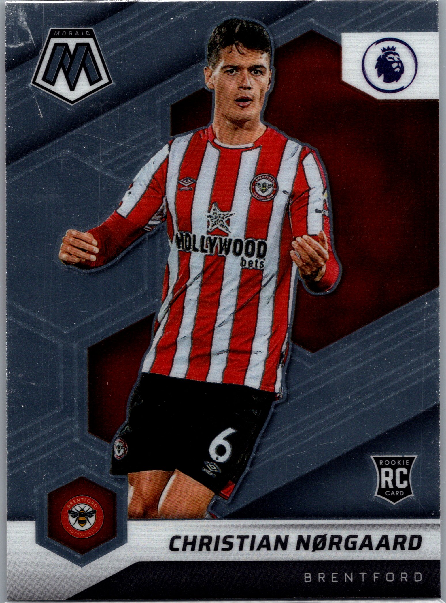 2021-22 Panini Mosaic Premier League Christian Norgaard #75 RC front