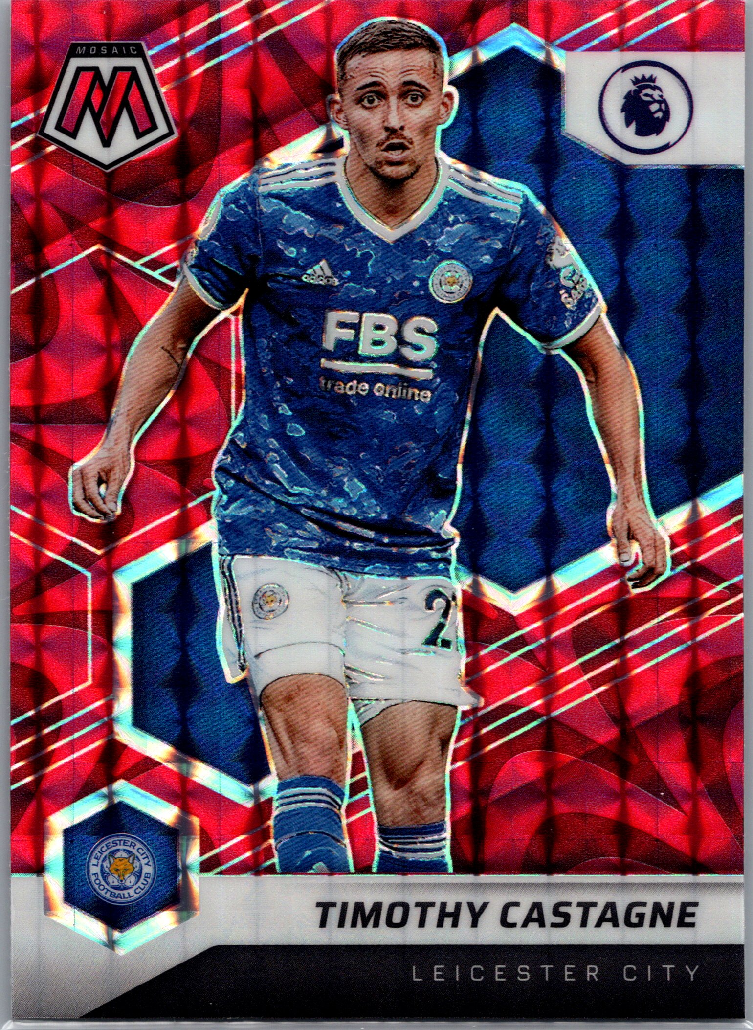 2021-22 Panini Mosaic Premier League - Mosaic Red Timothy Castagne #28 front