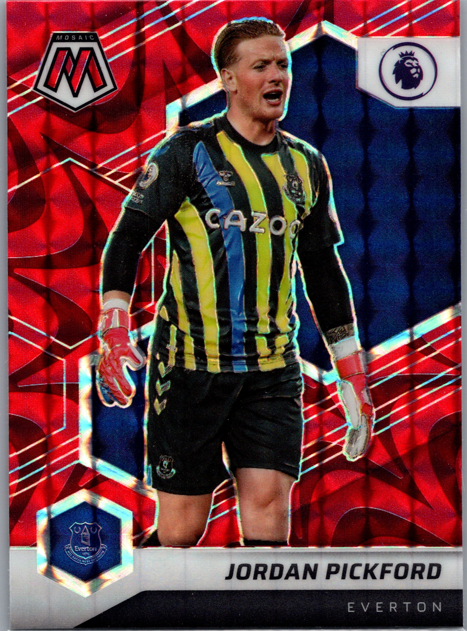 2021-22 Panini Mosaic Premier League - Red Pulsar Jordan Pickford #166 front