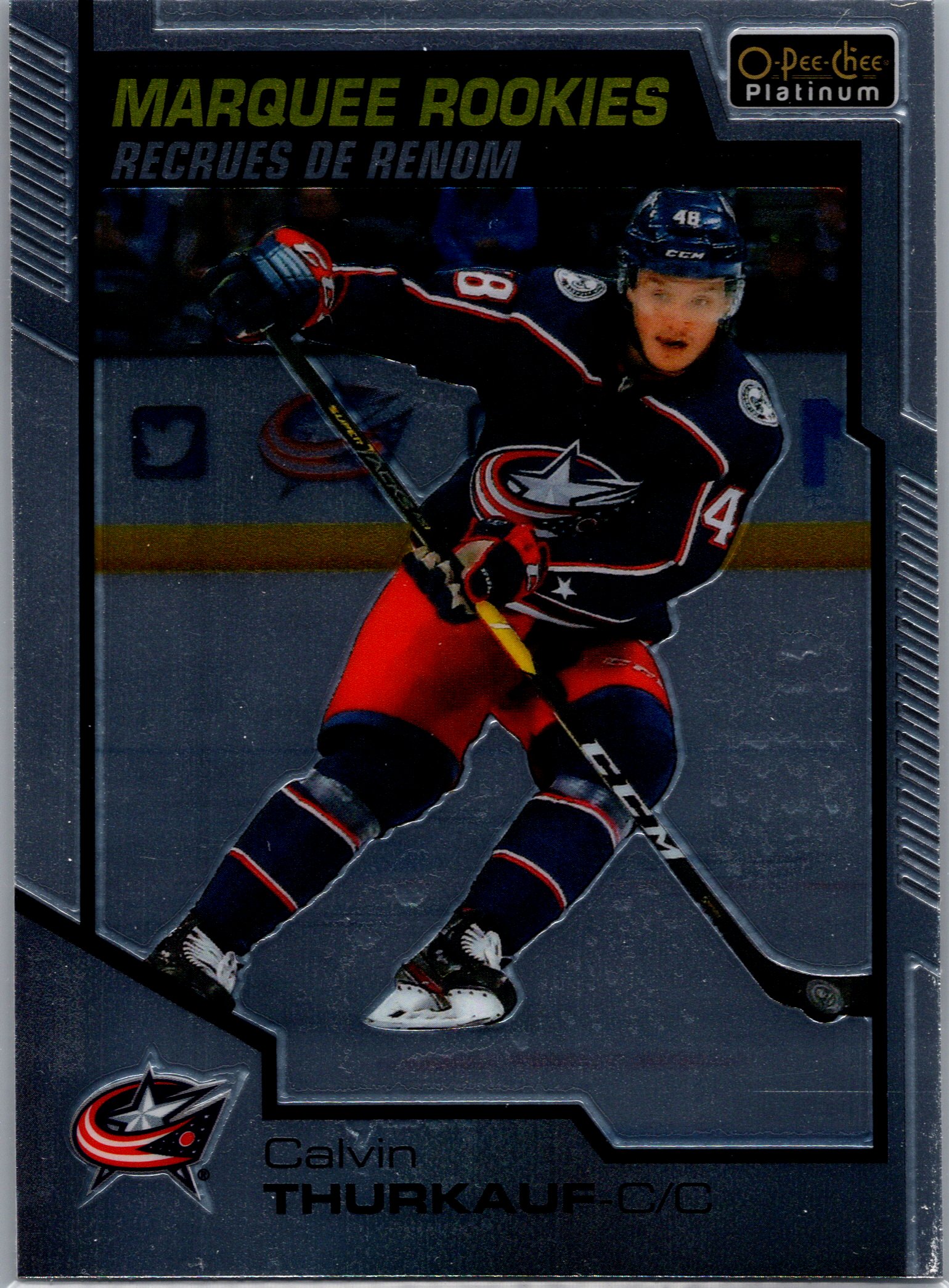 2020-21 O-Pee-Chee Platinum Calvin Thurkauf #186 RC front