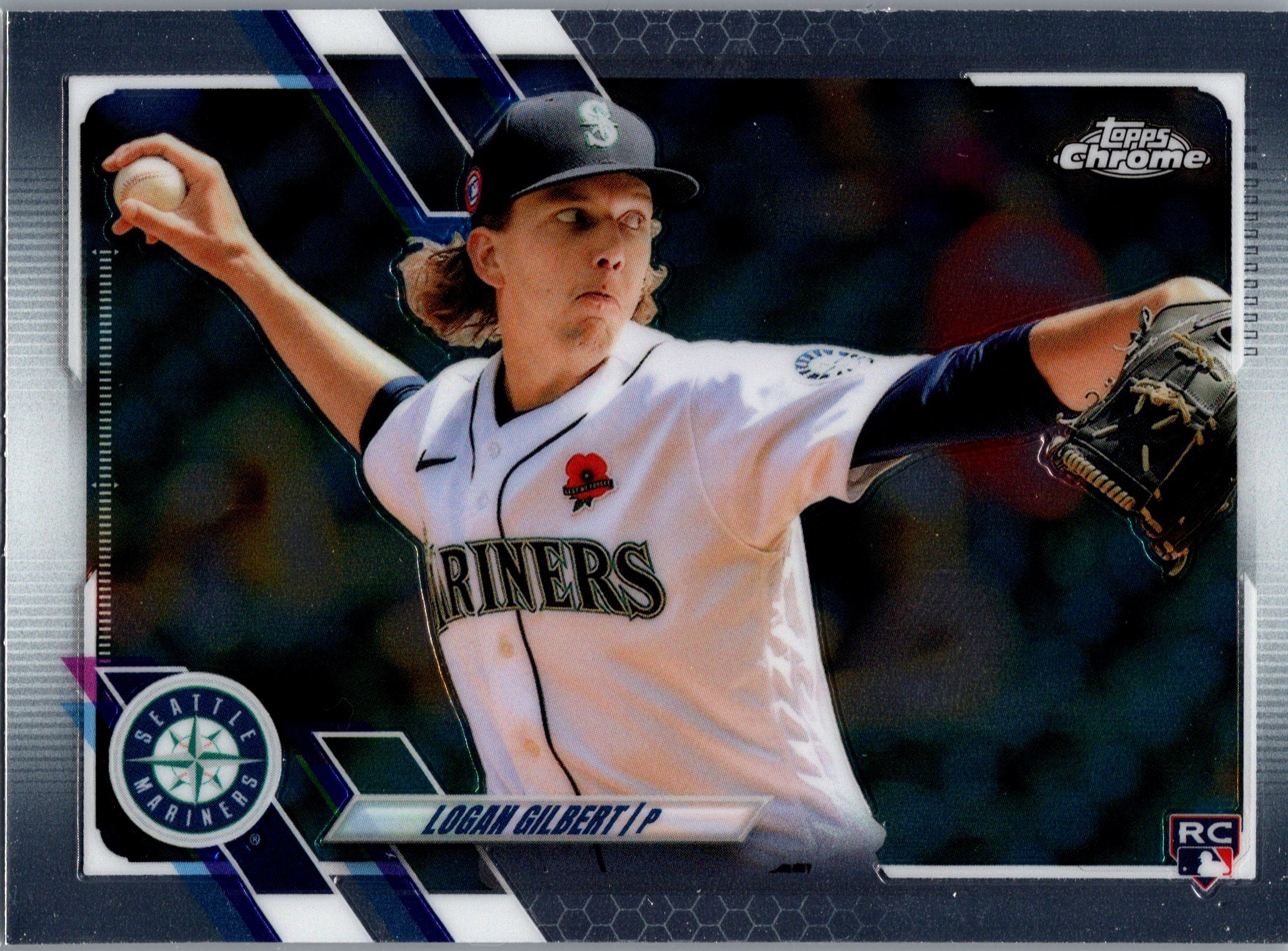2021 Topps Chrome Update Logan Gilbert #USC70 RC front