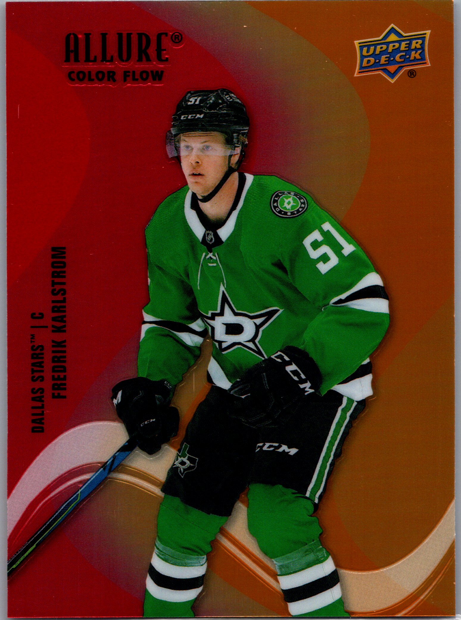 2022-23 Upper Deck Allure - Color Flow Red-Orange Fredrik Karlstrom #SF-91 front