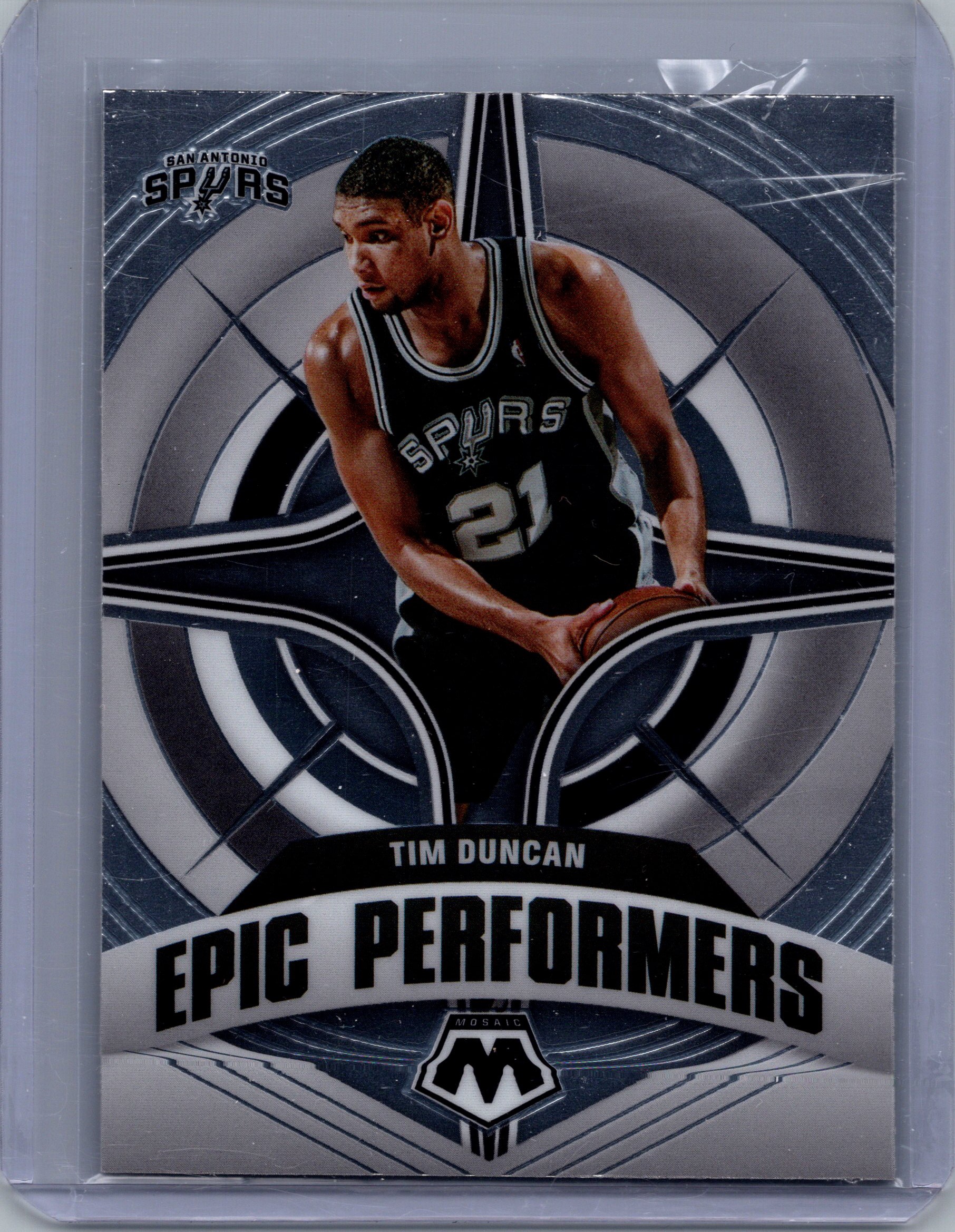 2021-22 Panini Mosaic - Epic Performers Tim Duncan #10 front