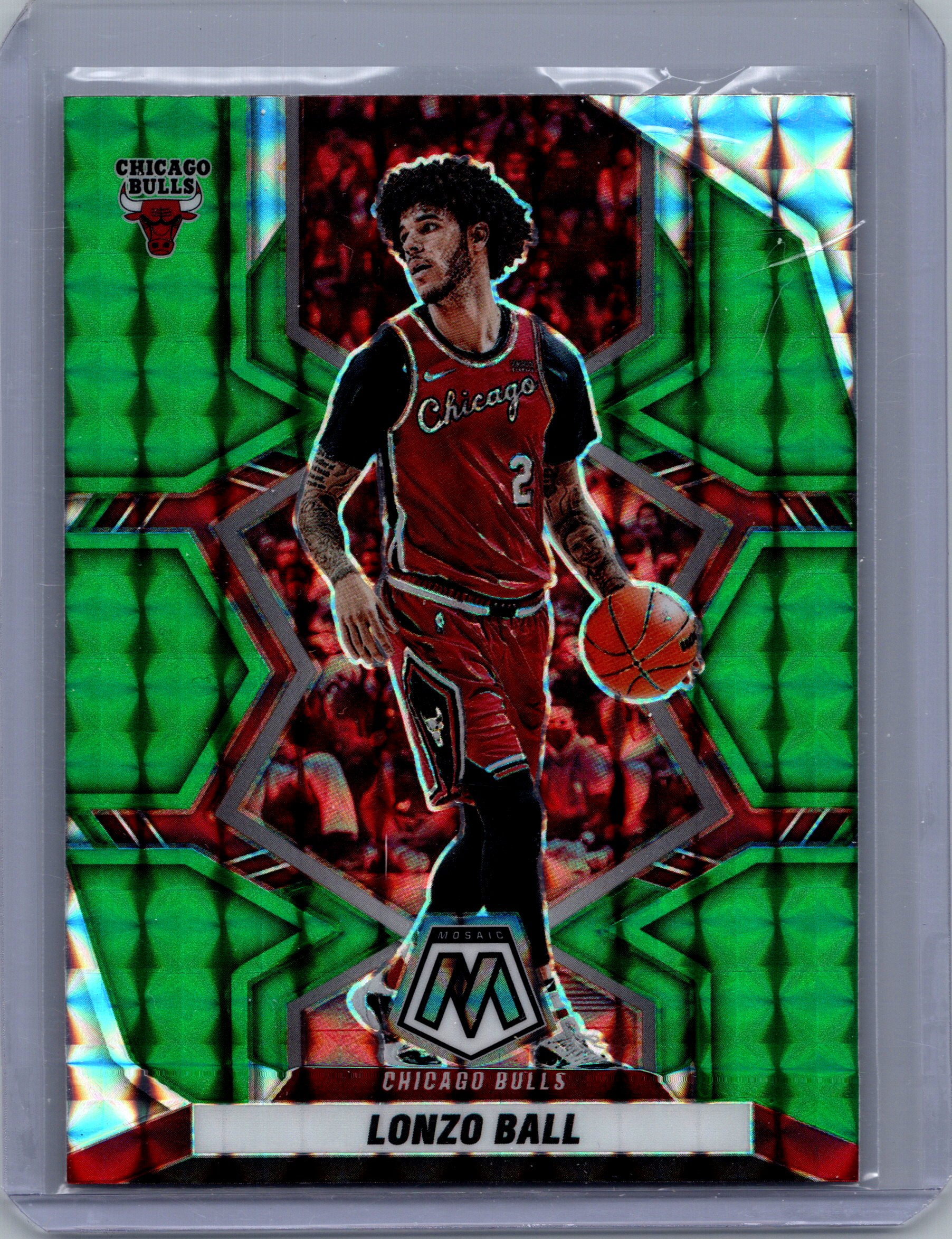 2021-22 Panini Mosaic - Green Lonzo Ball #33 front