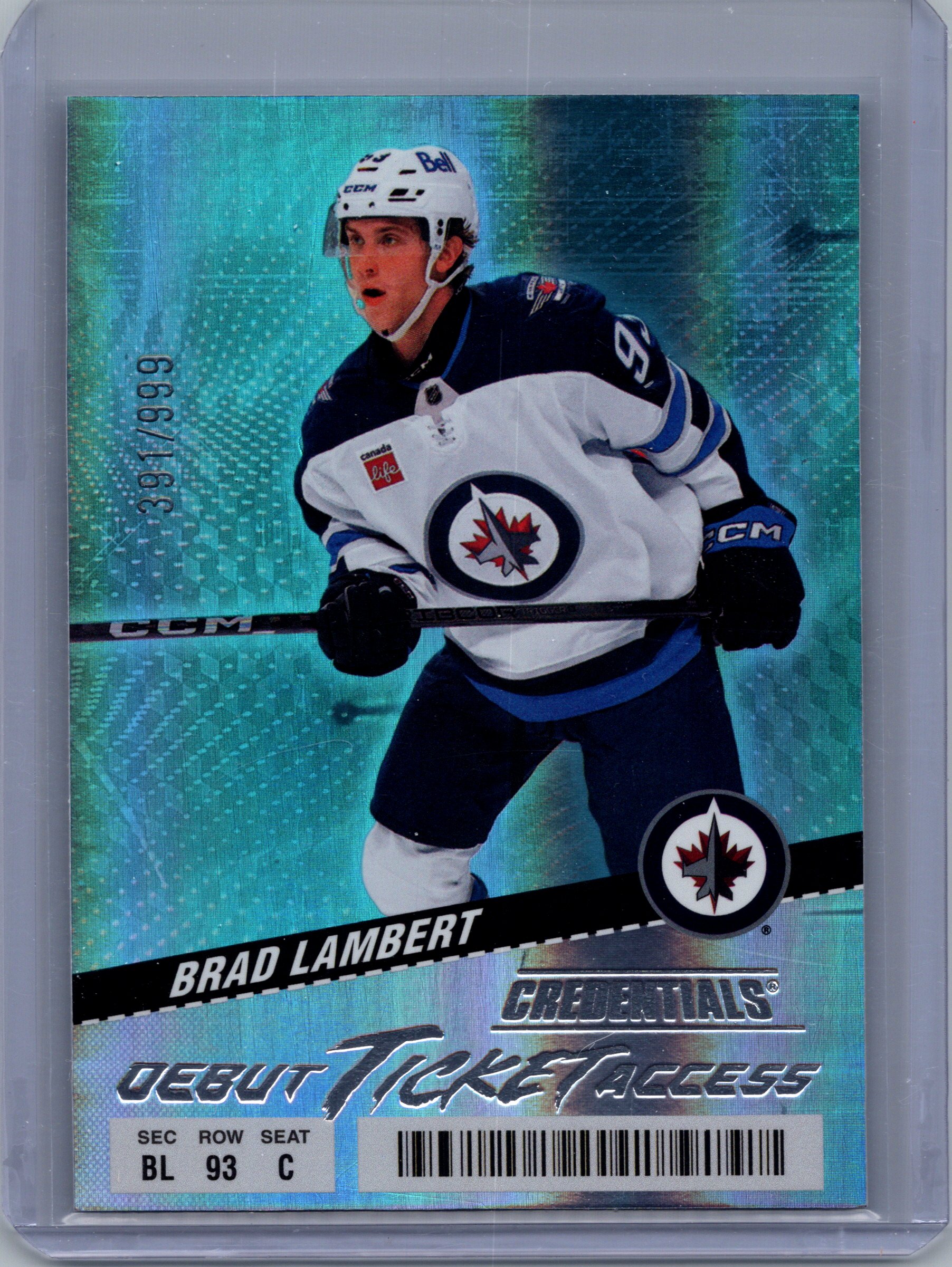 2024-25 Upper Deck Credentials Brad Lambert #117 RC, SN999 front
