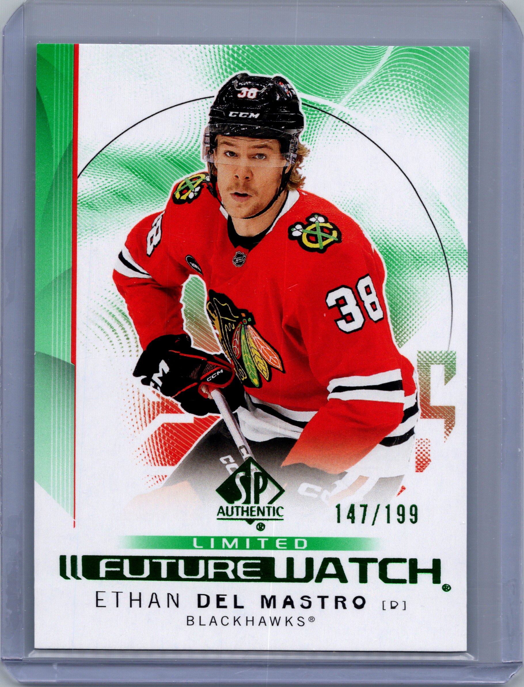 2024-25 SP Authentic - Limited Green Ethan Del Mastro #154 SN199 front