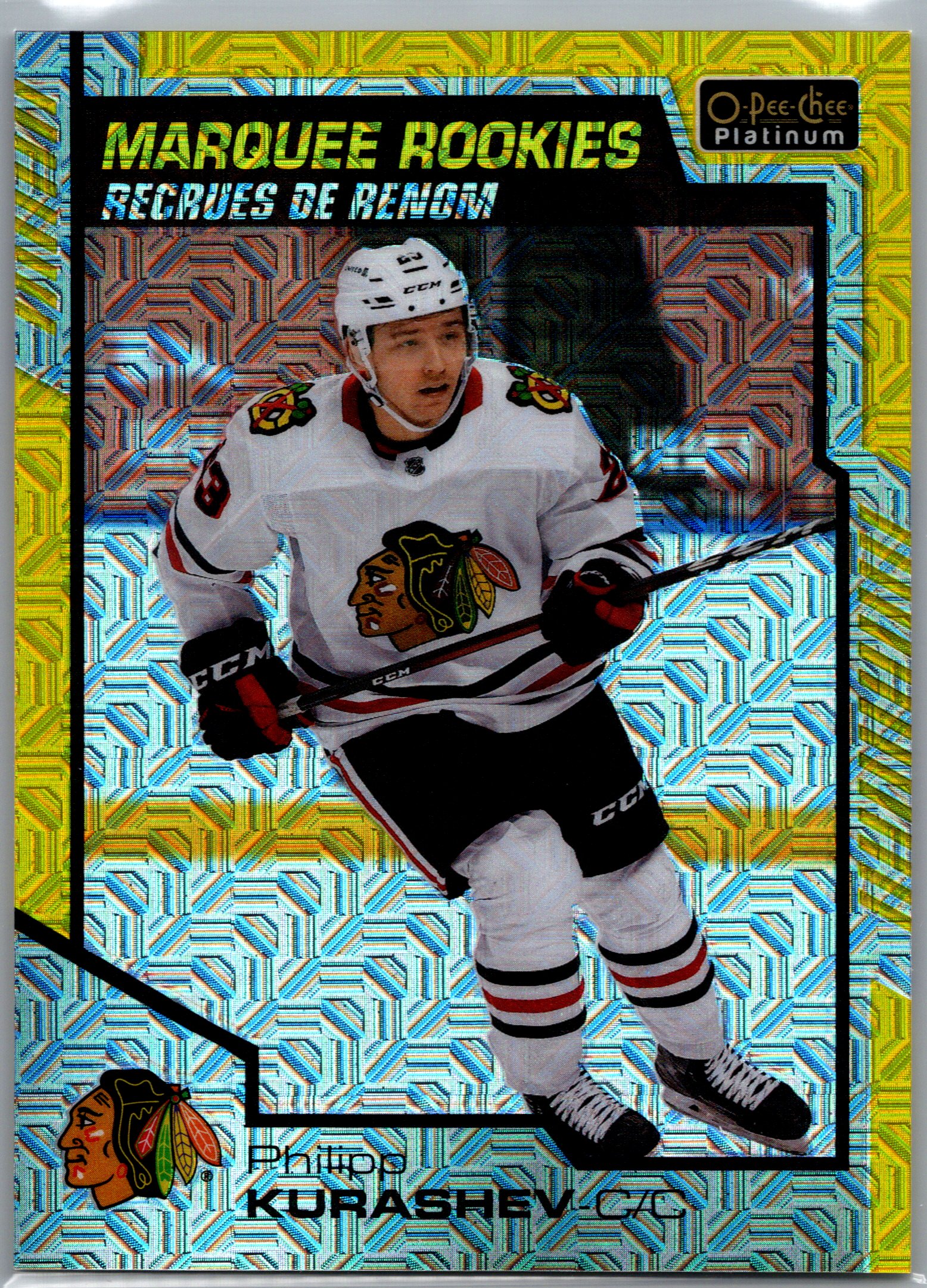 2020-21 O-Pee-Chee Platinum - Yellow-Traxx Philipp Kurashev #164 SN249 front