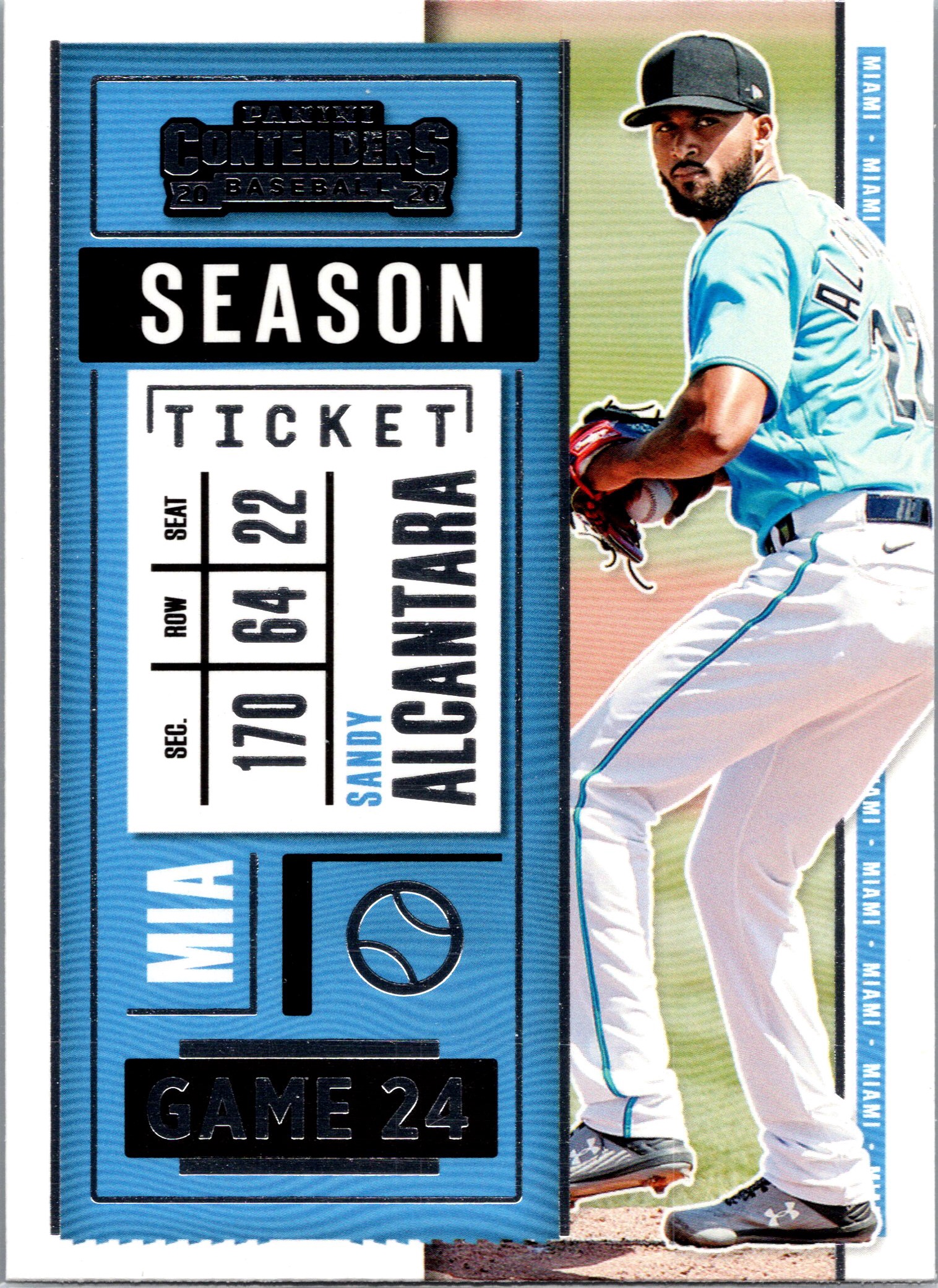 2020 Panini Contenders Sandy Alcantara #90 front