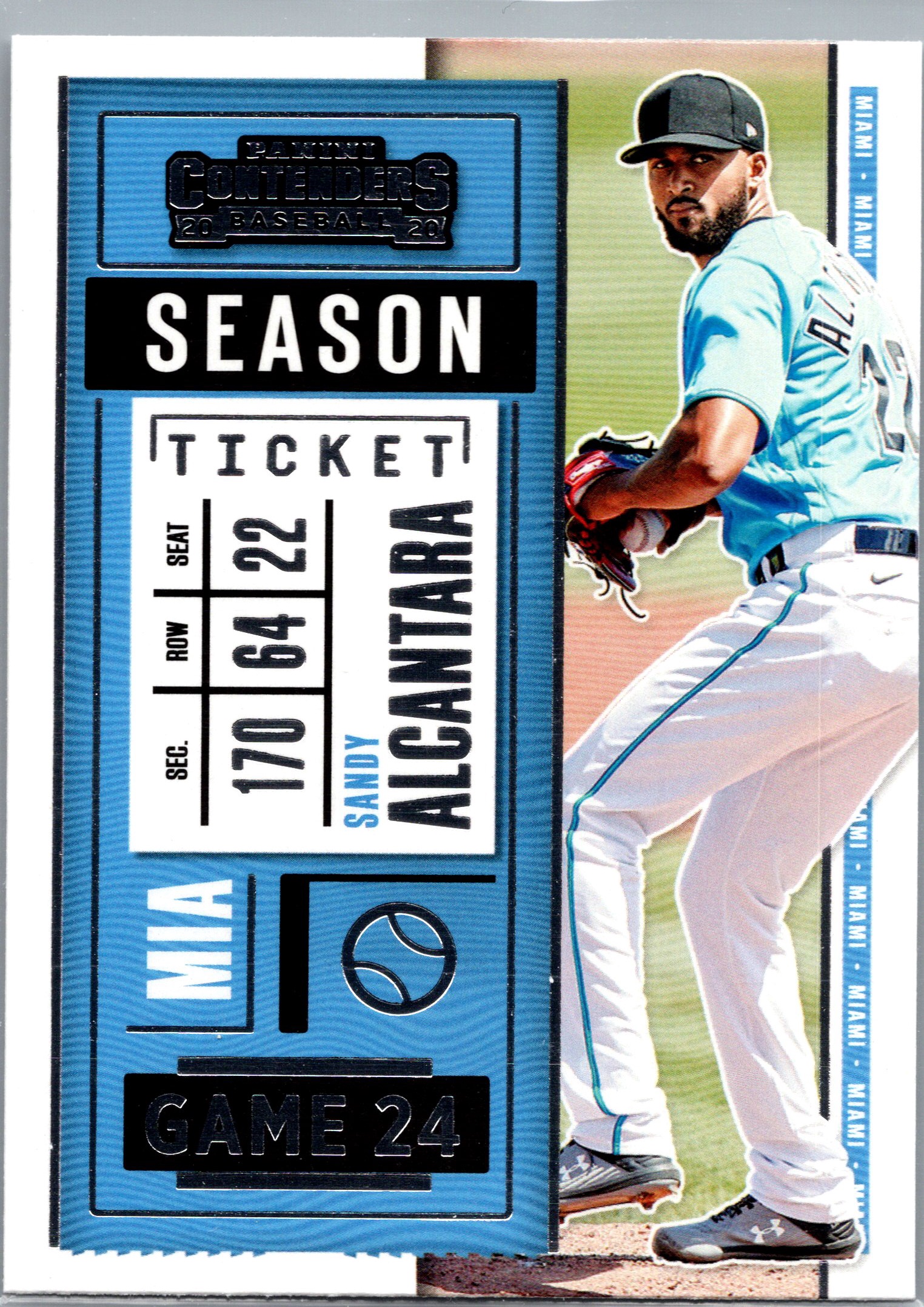 2020 Panini Contenders Sandy Alcantara #90 front