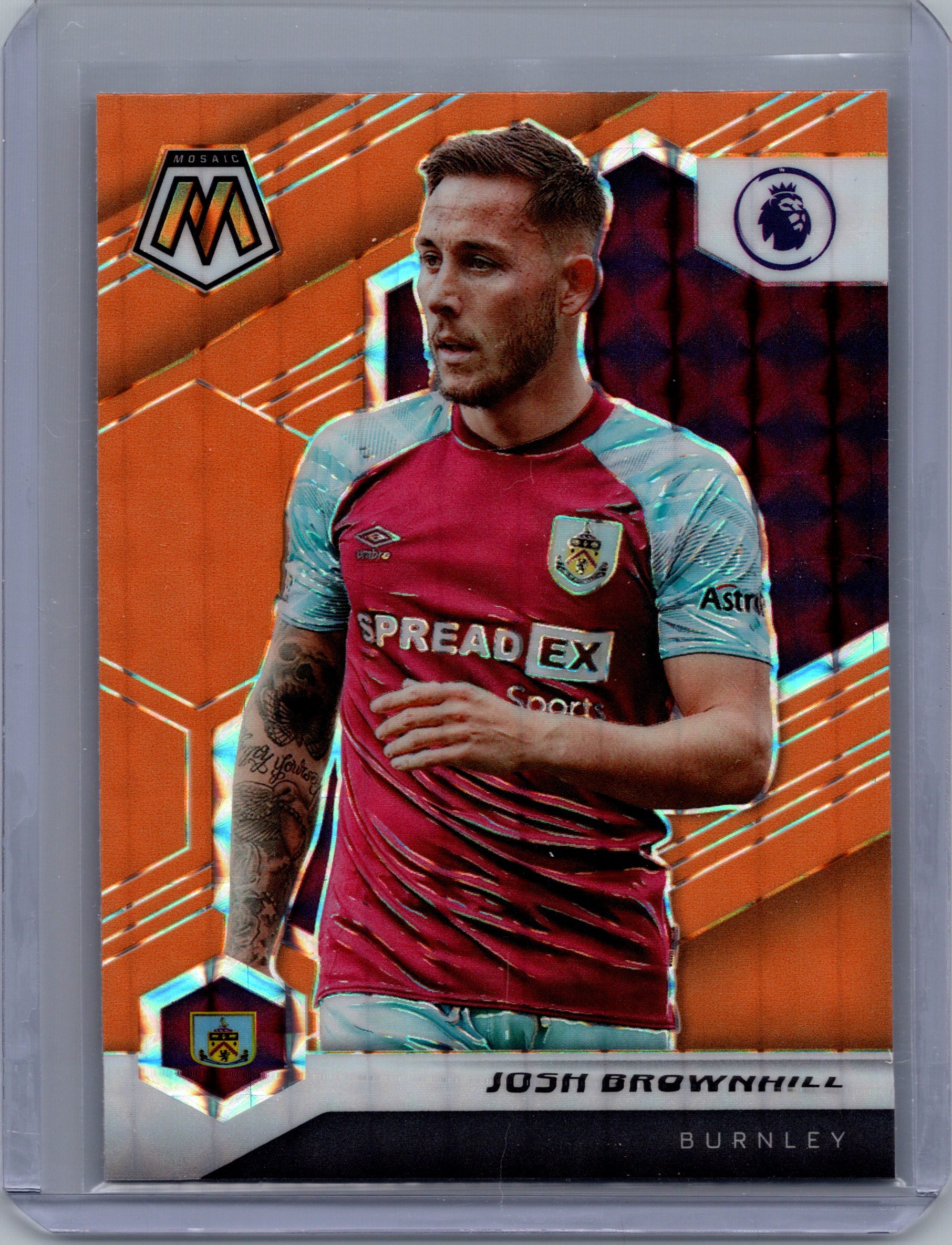 2021-22 Panini Mosaic Premier League - Mosaic Orange Fluorescent Josh Brownhill #37 front