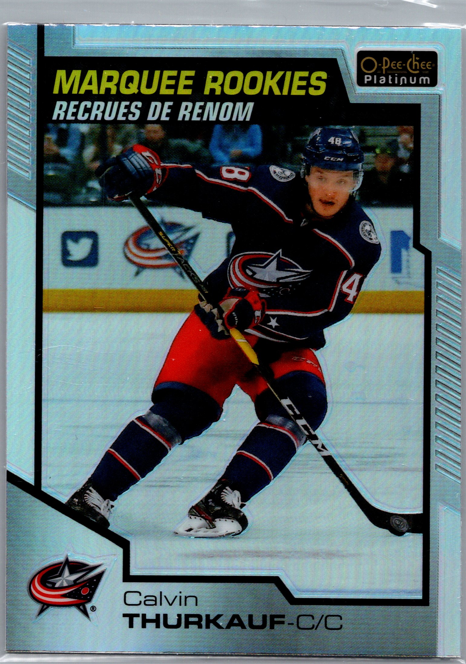 2020-21 O-Pee-Chee Platinum - Rainbow Calvin Thurkauf #186 front
