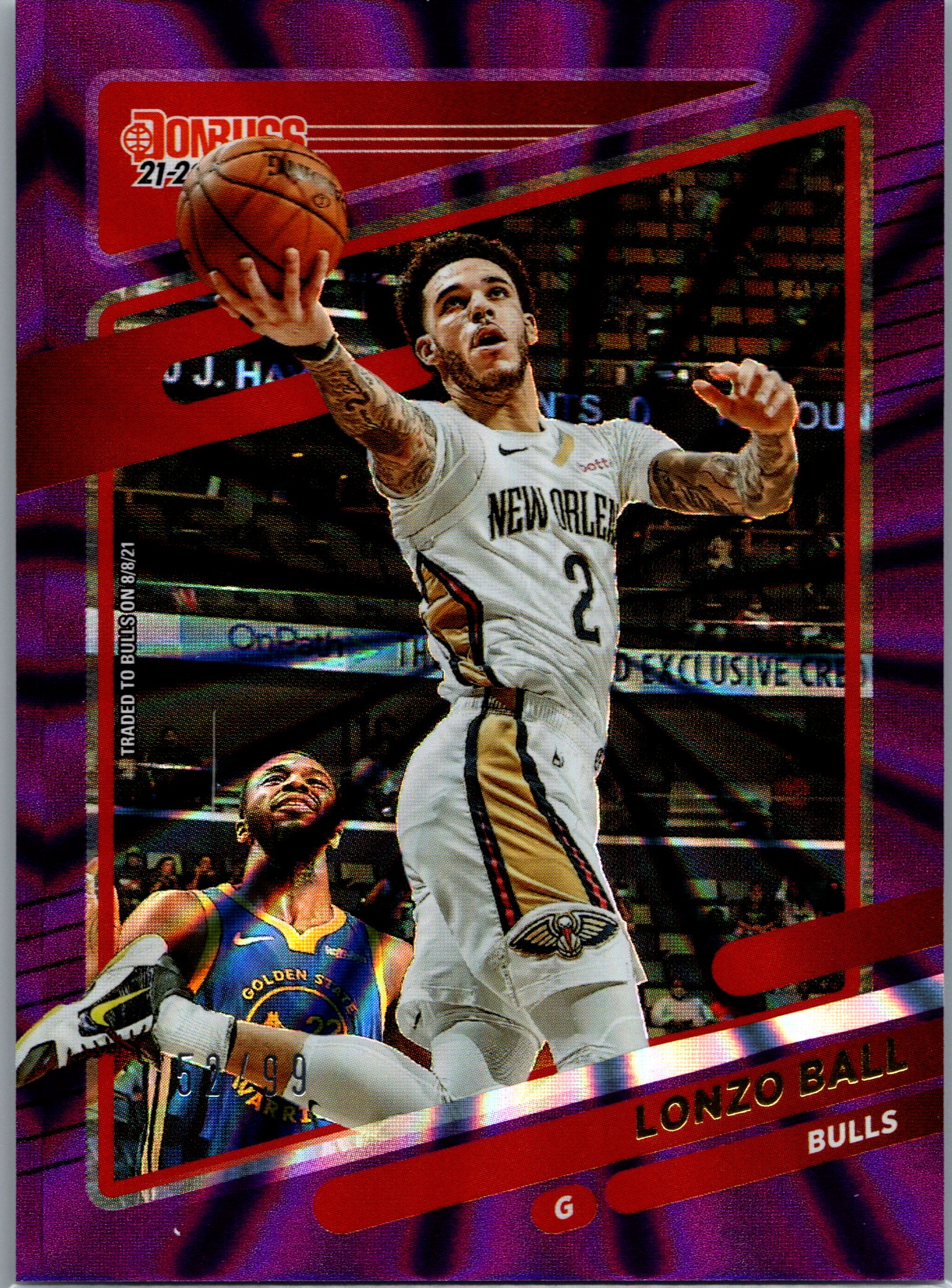 2021-22 Donruss - Holo Purple Laser Lonzo Ball #79 SN99 front