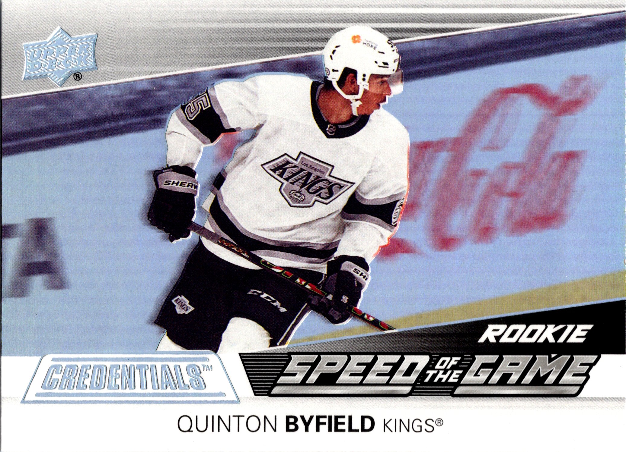 2021-22 Upper Deck Credentials - Speed of the Game Rookies Quinton Byfield #SGR4 front