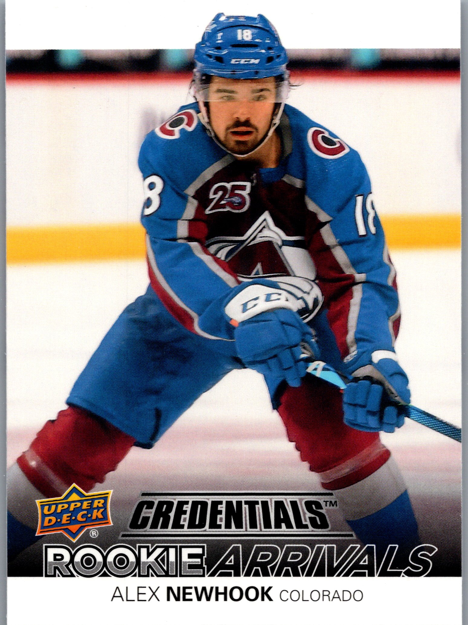 2021-22 Upper Deck Credentials - Rookie Arrivals Alex Newhook #RA-9 front