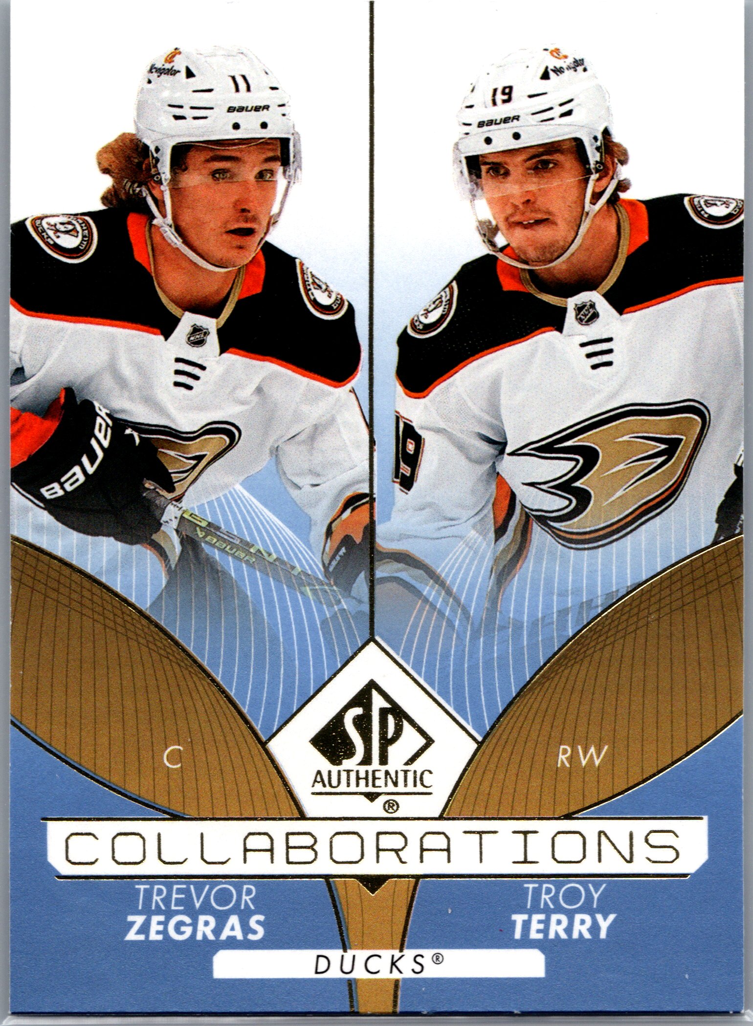 2022-23 SP Authentic - Collaborations Blue Trevor Zegras / Troy Terry #C-17 front