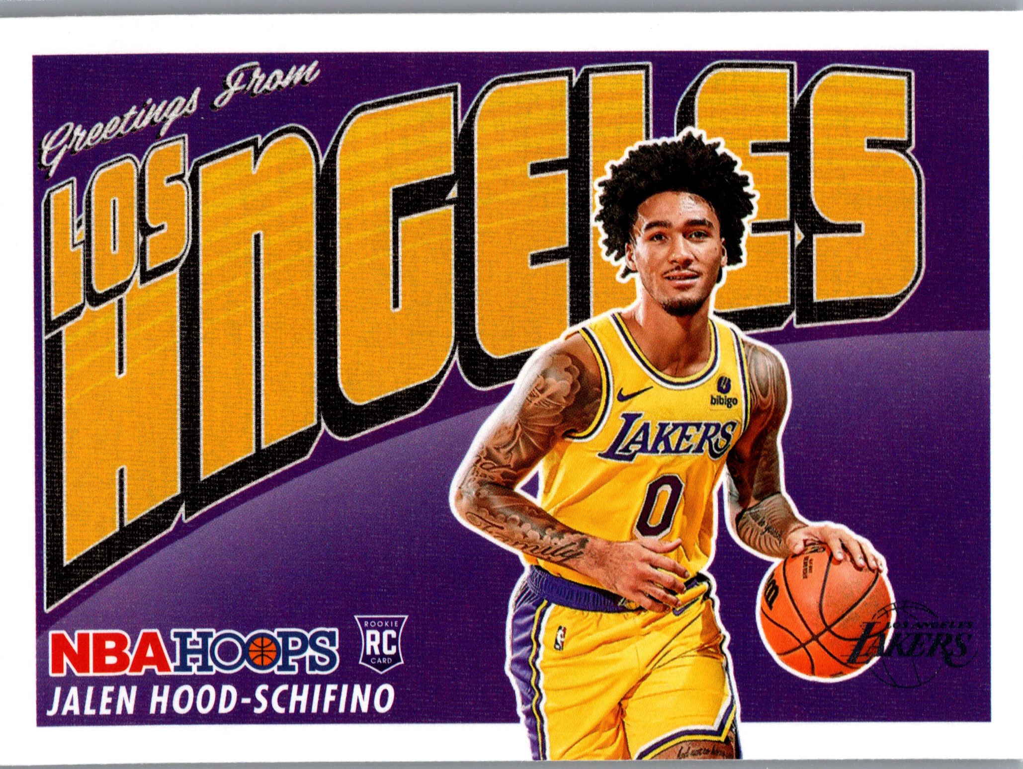 2023-24 Hoops - Rookie Greetings Jalen Hood-Schifino #6 front