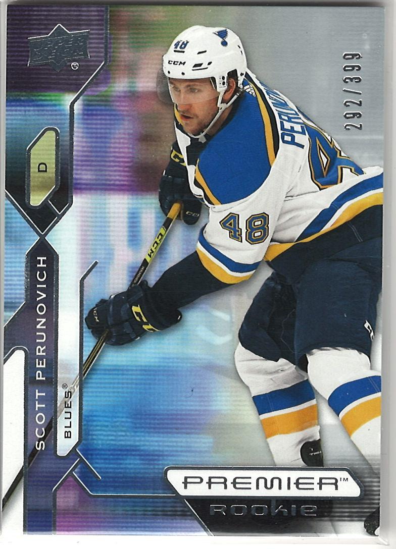 2021-22 Upper Deck Premier Scott Perunovich #121 RC, SN399 front