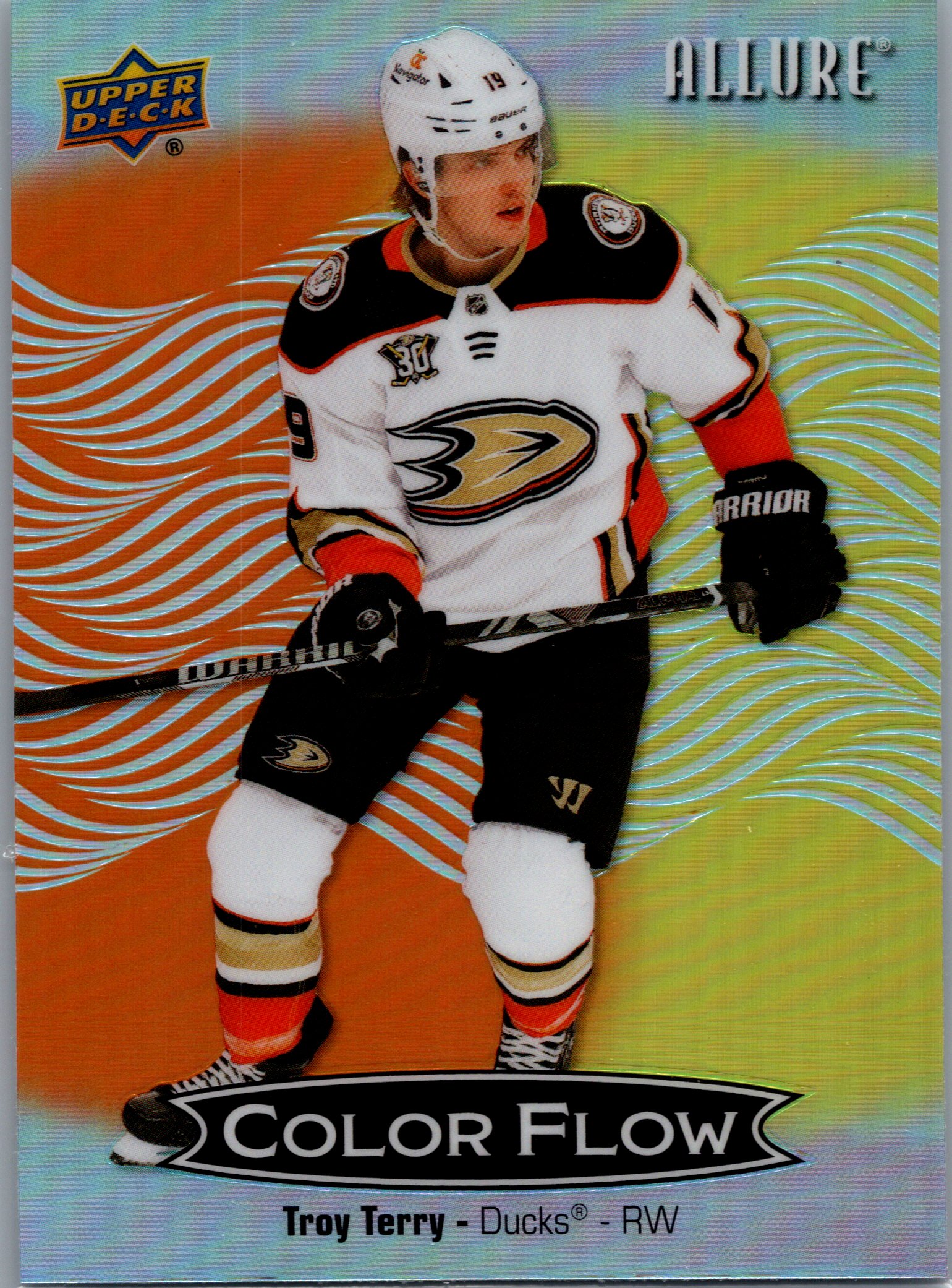 2024-25 Upper Deck Allure - Color Flow Orange-Yellow Troy Terry #CFL-57 front