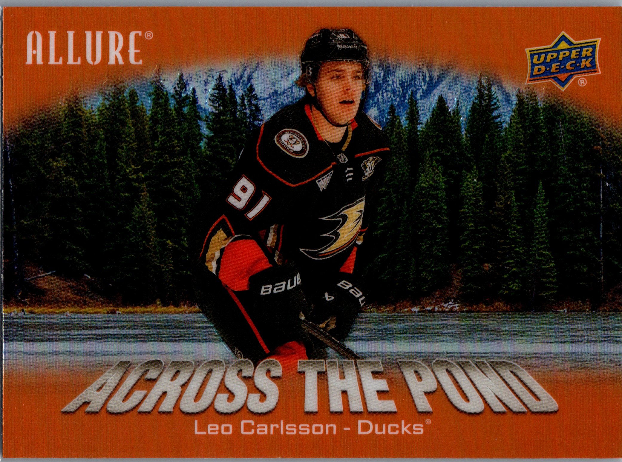 2024-25 Upper Deck Allure - Across the Pond Orange Leo Carlsson #ATP-2 front