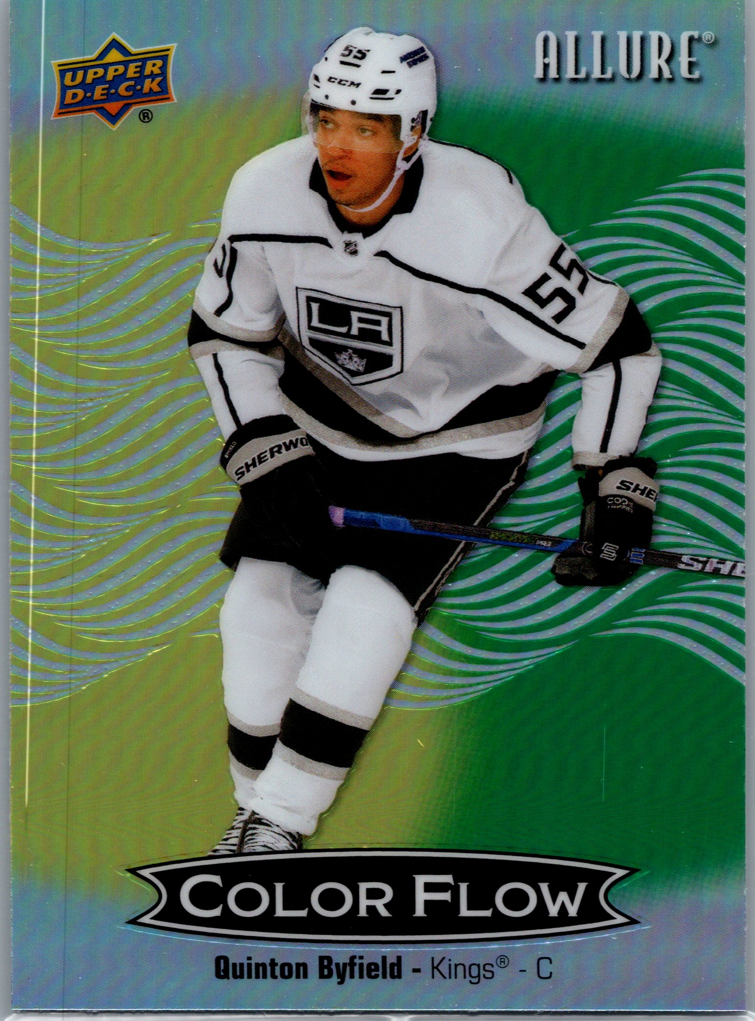 2024-25 Upper Deck Allure - Color Flow Yellow-Green Quinton Byfield #CFL-46 front