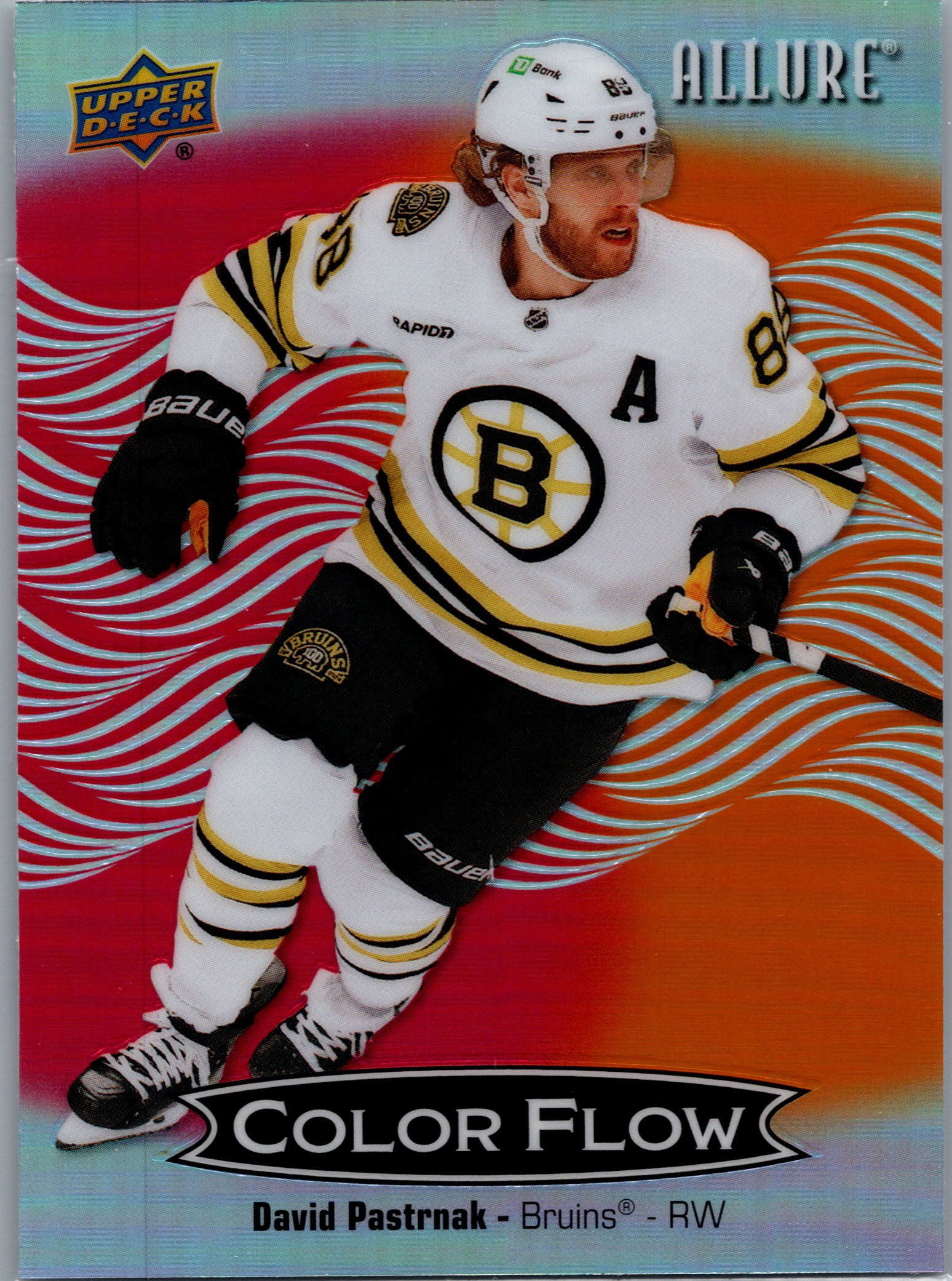 2024-25 Upper Deck Allure - Color Flow Red-Orange David Pastrnak #CFL-19 front