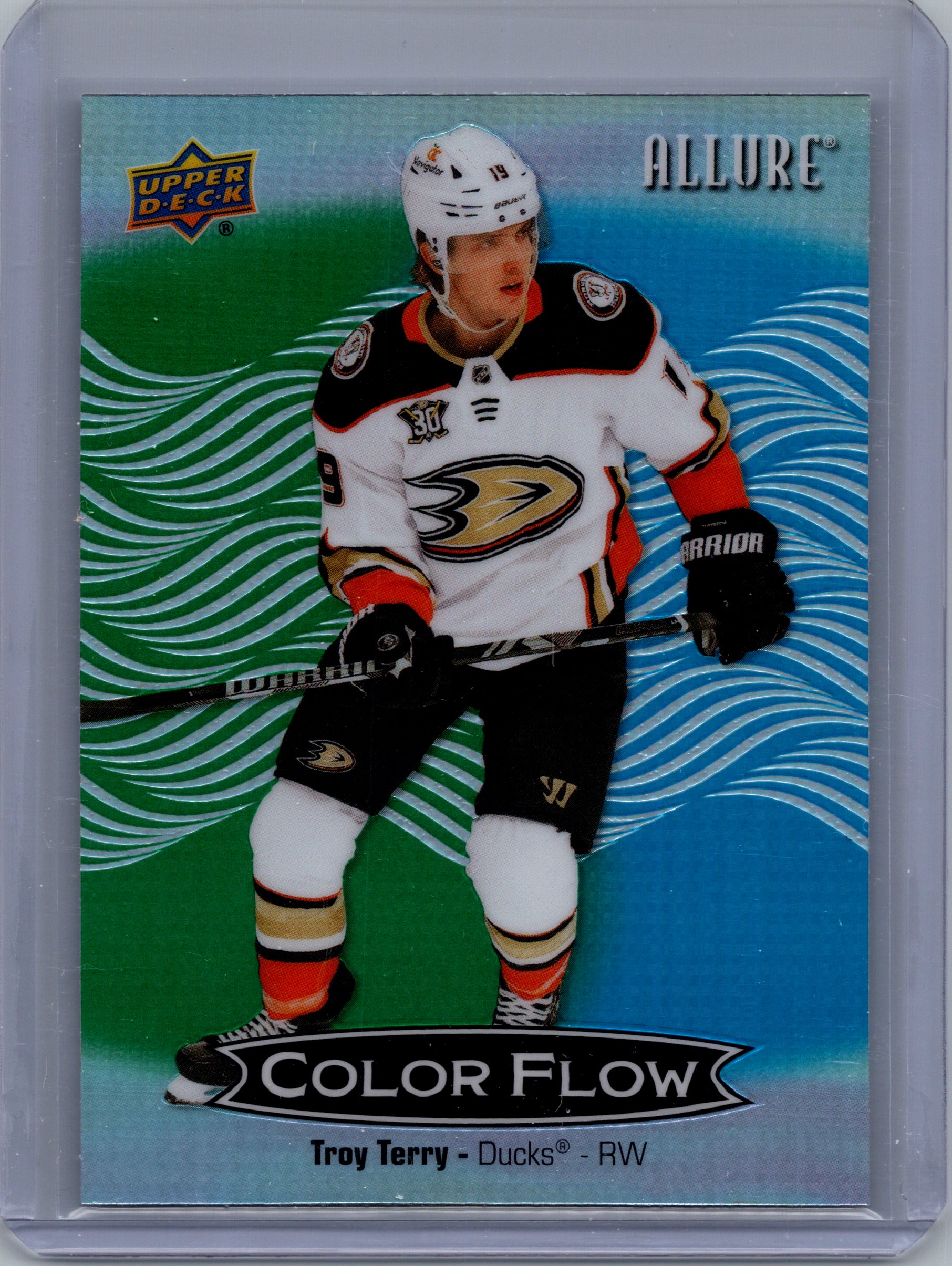 2024-25 Upper Deck Allure - Color Flow Green-Blue Troy Terry #CFL-57 front