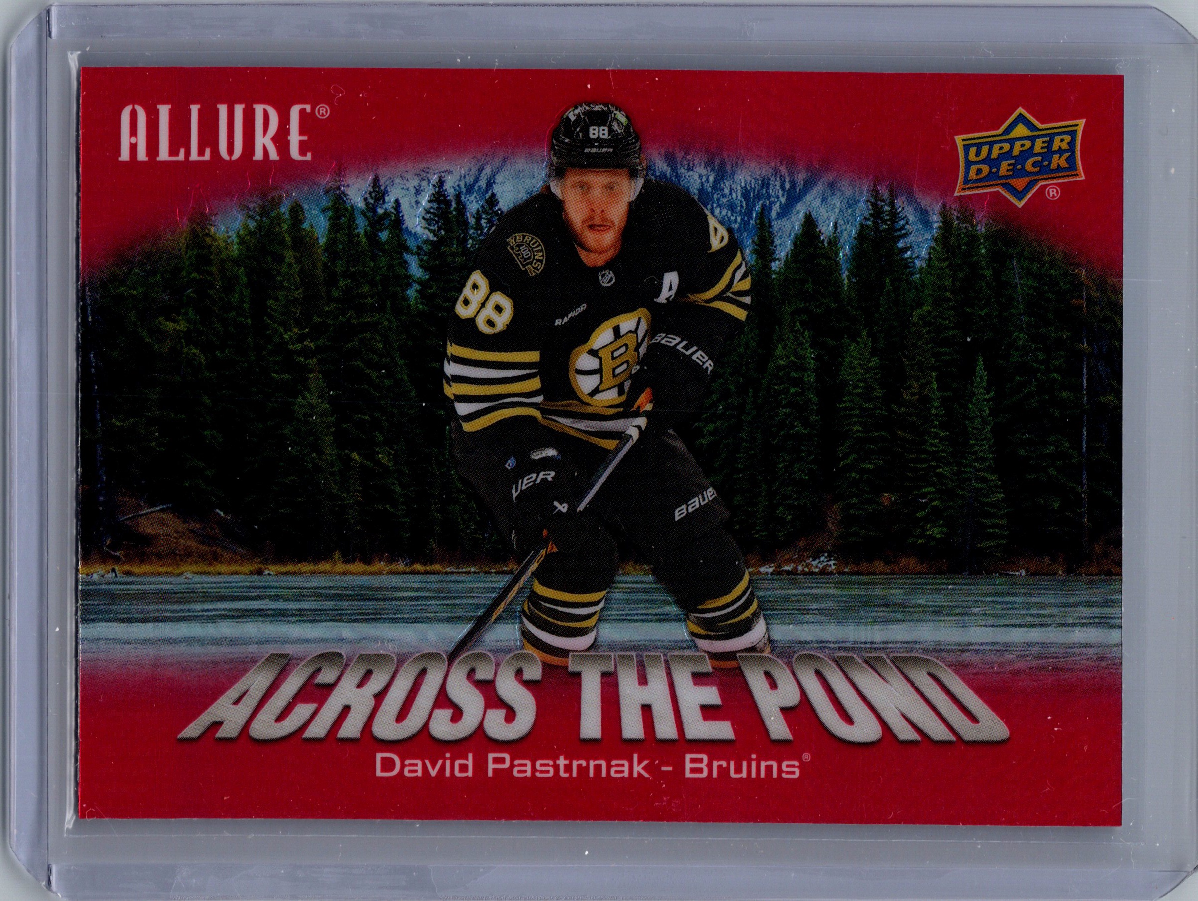 2024-25 Upper Deck Allure - Across the Pond David Pastrnak #ATP-1 front