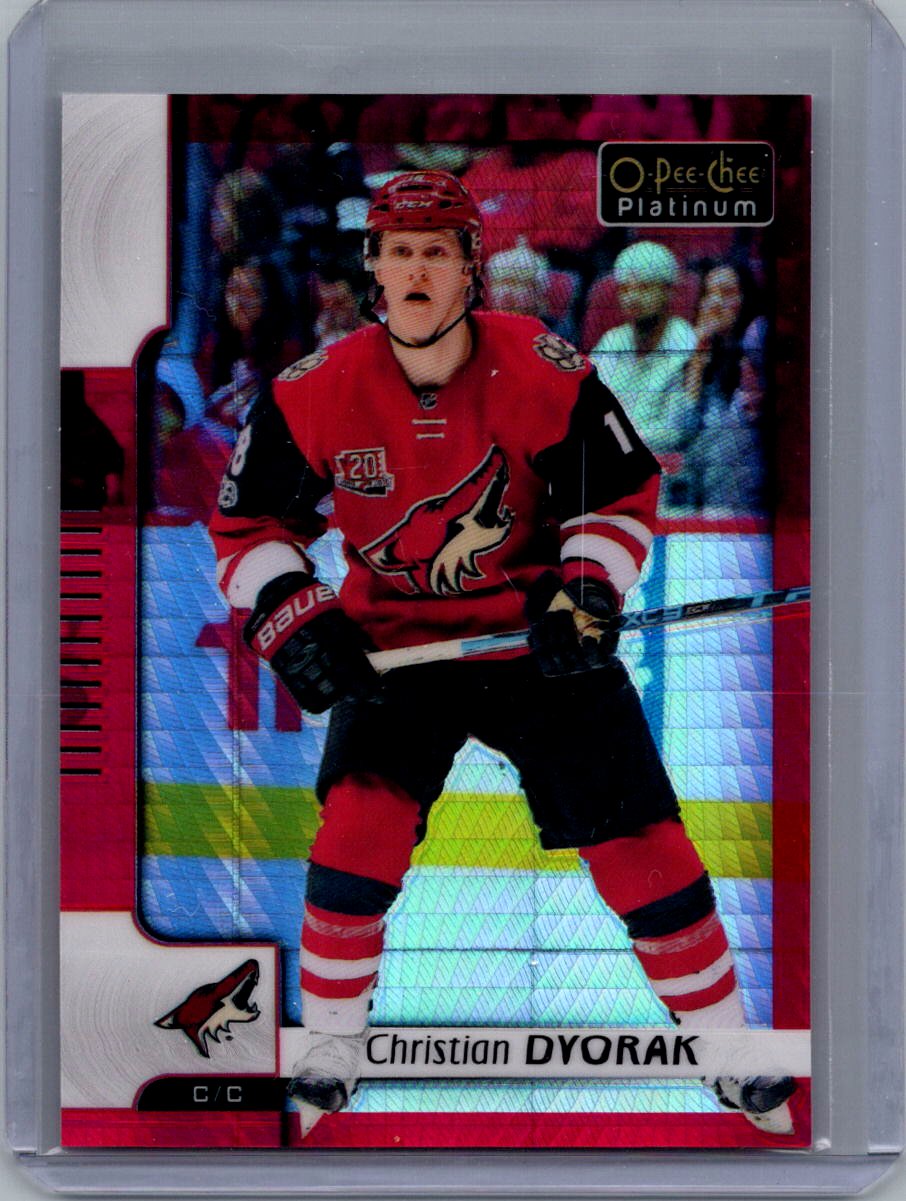 2017-18 O-Pee-Chee Platinum - Red-Prism Christian Dvorak #87 SN199 front